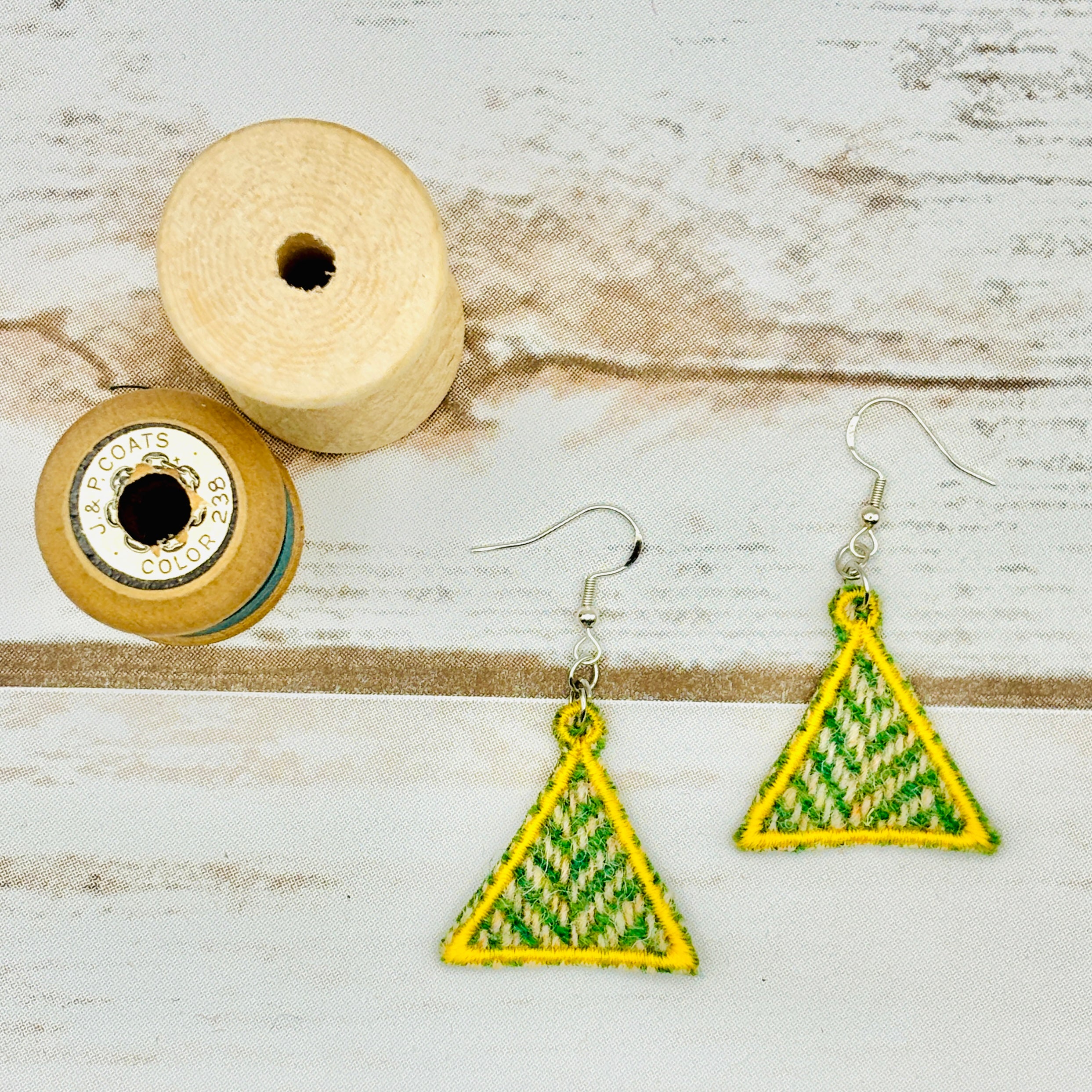Harris Tweed Triangle Earrings