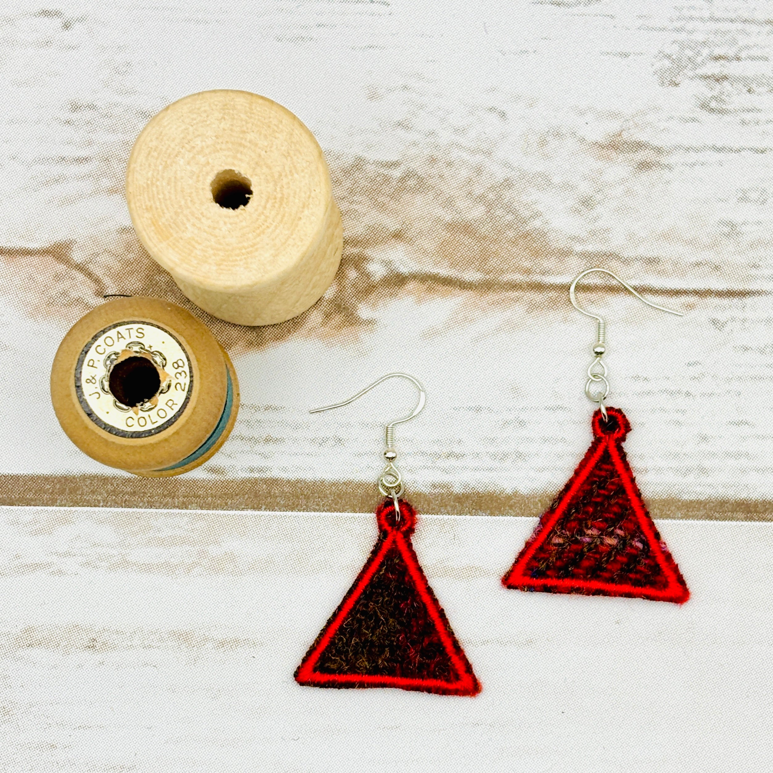 Harris Tweed Triangle Earrings