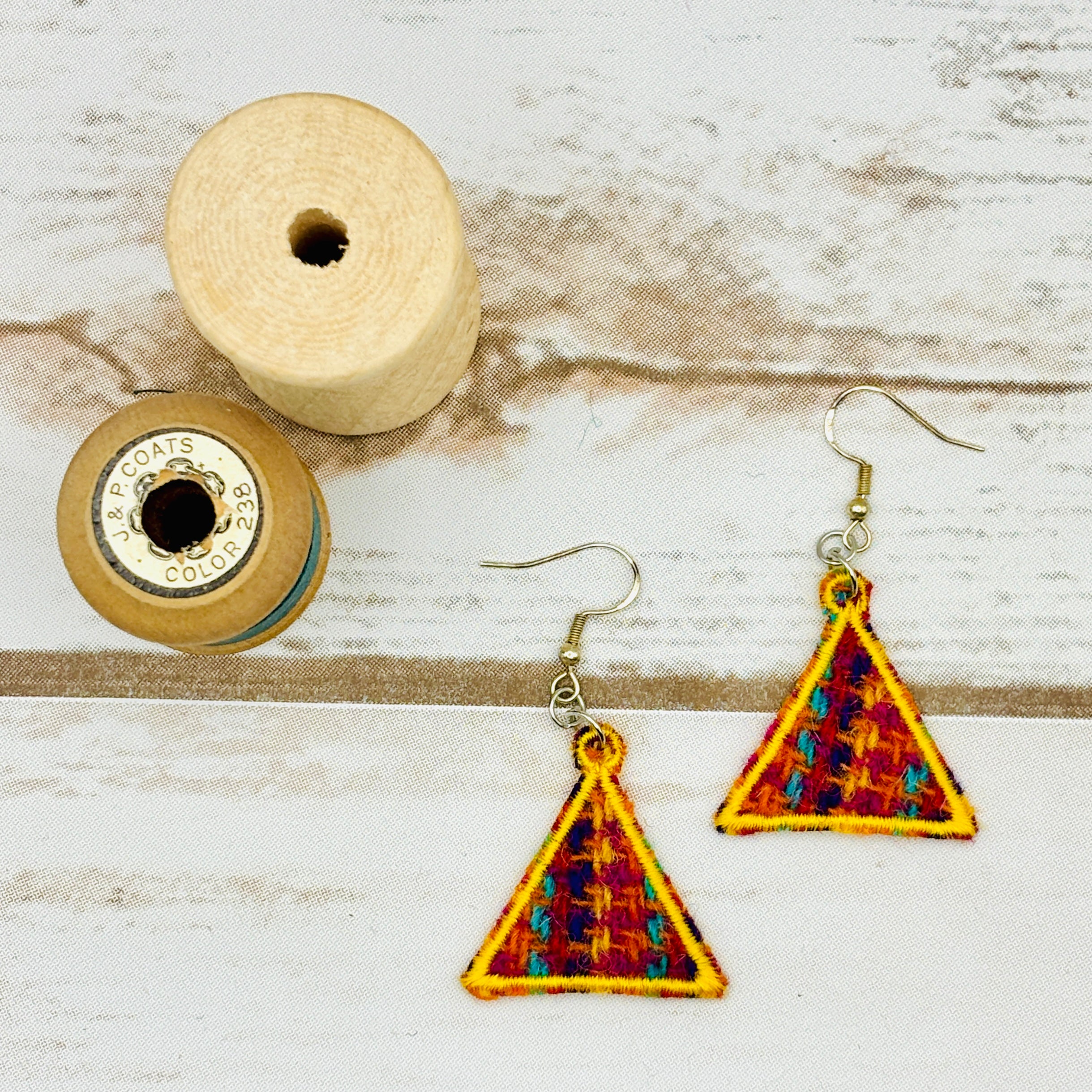 Harris Tweed Triangle Earrings