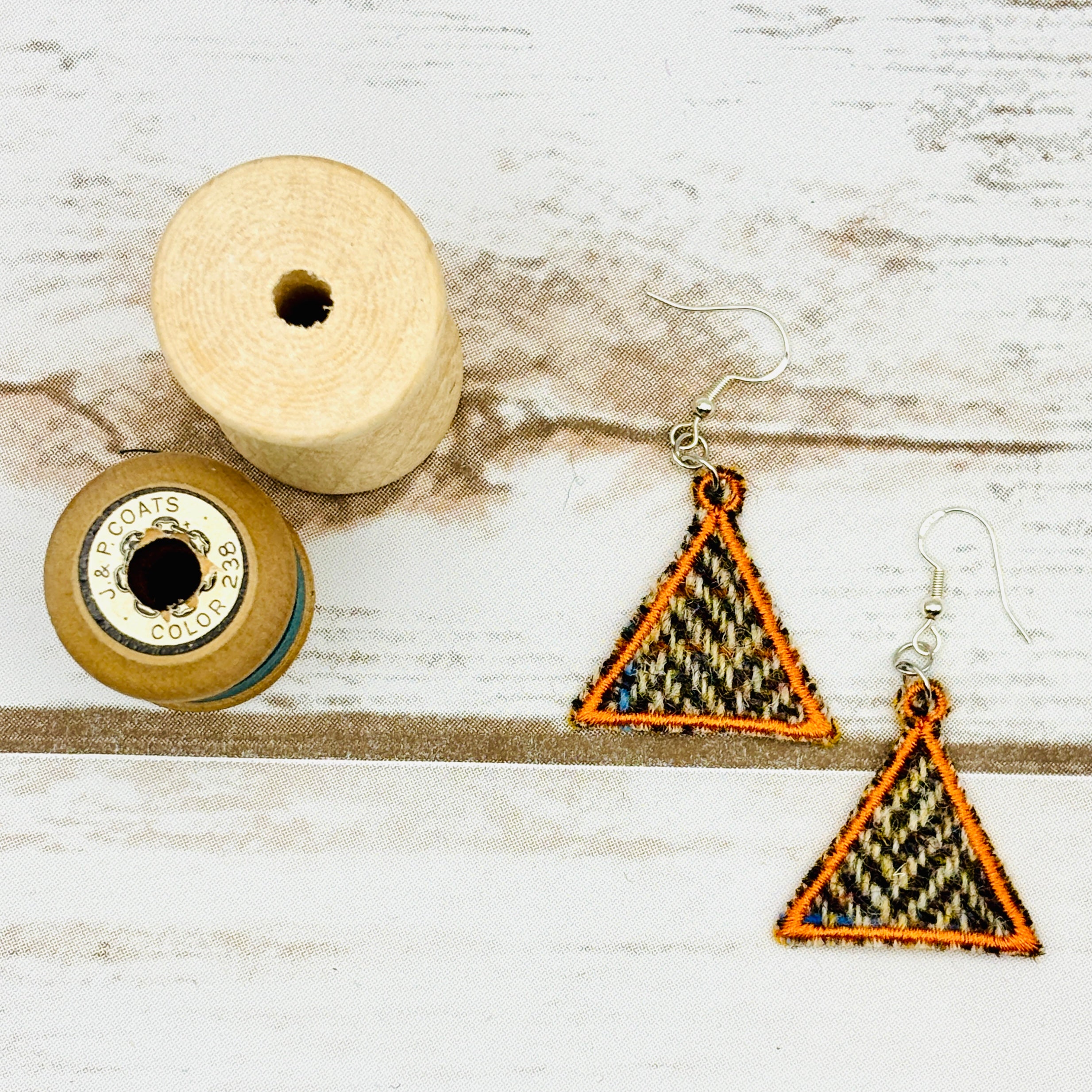 Harris Tweed Triangle Earrings