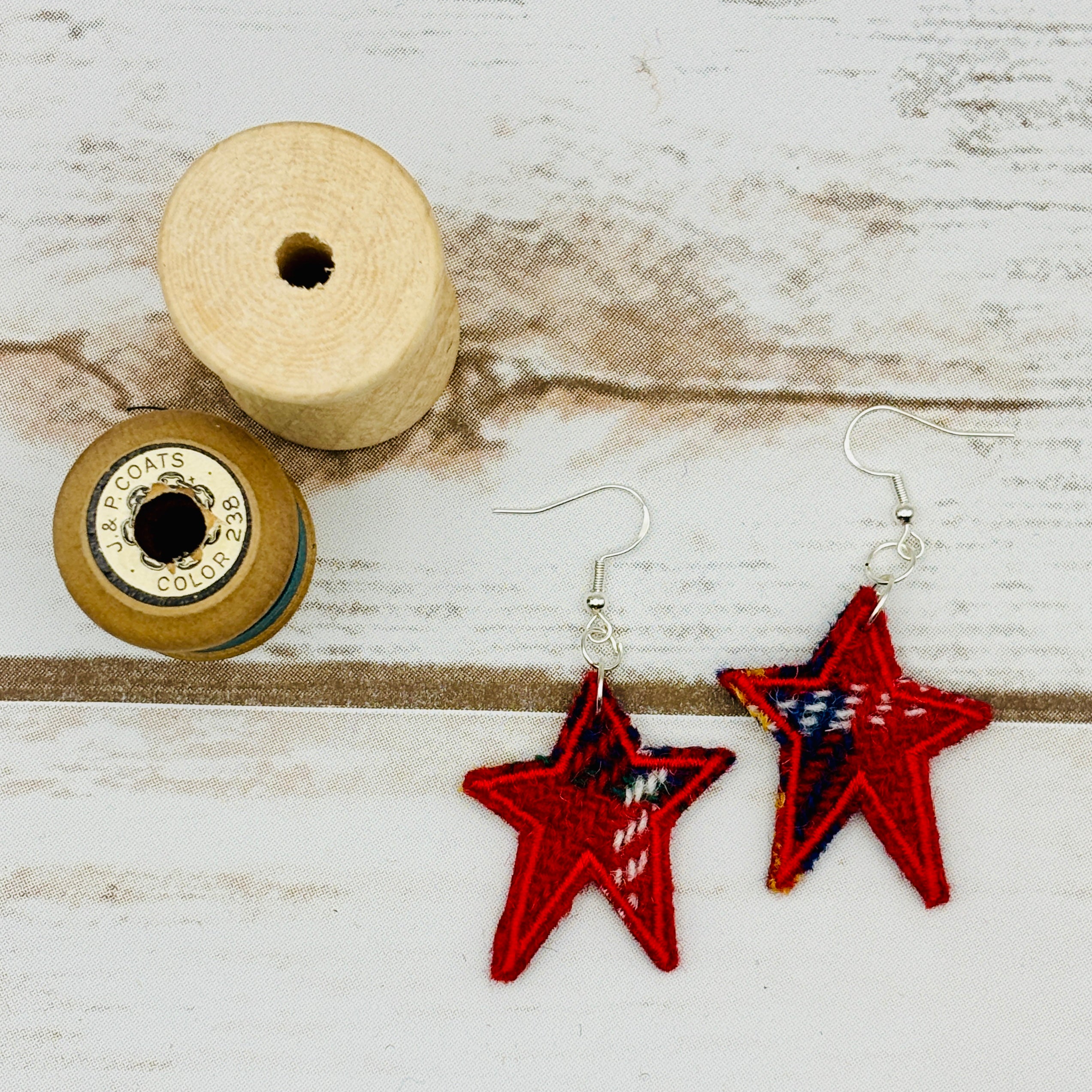 Harris Tweed Star Earrings