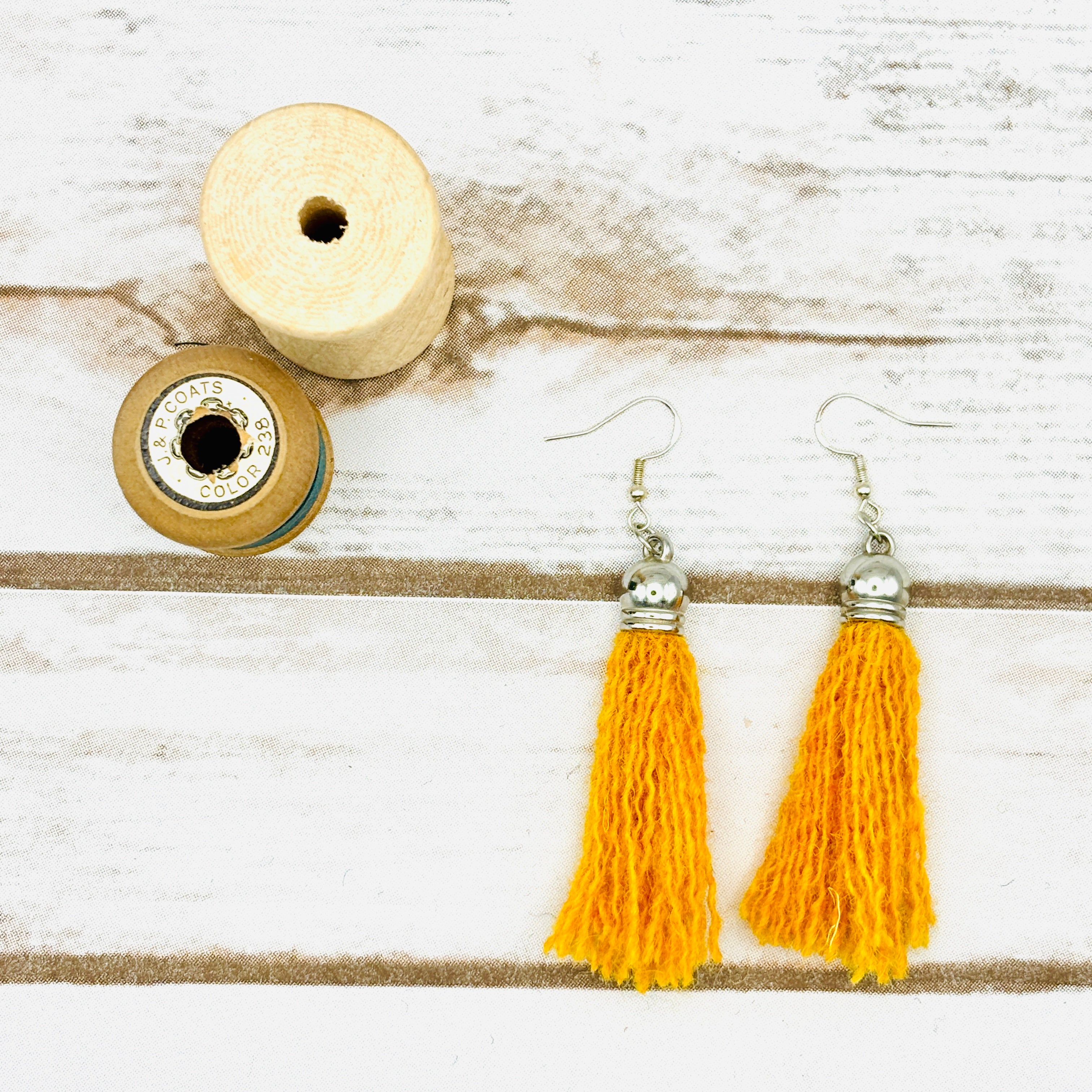 Harris Tweed Tassel Earrings