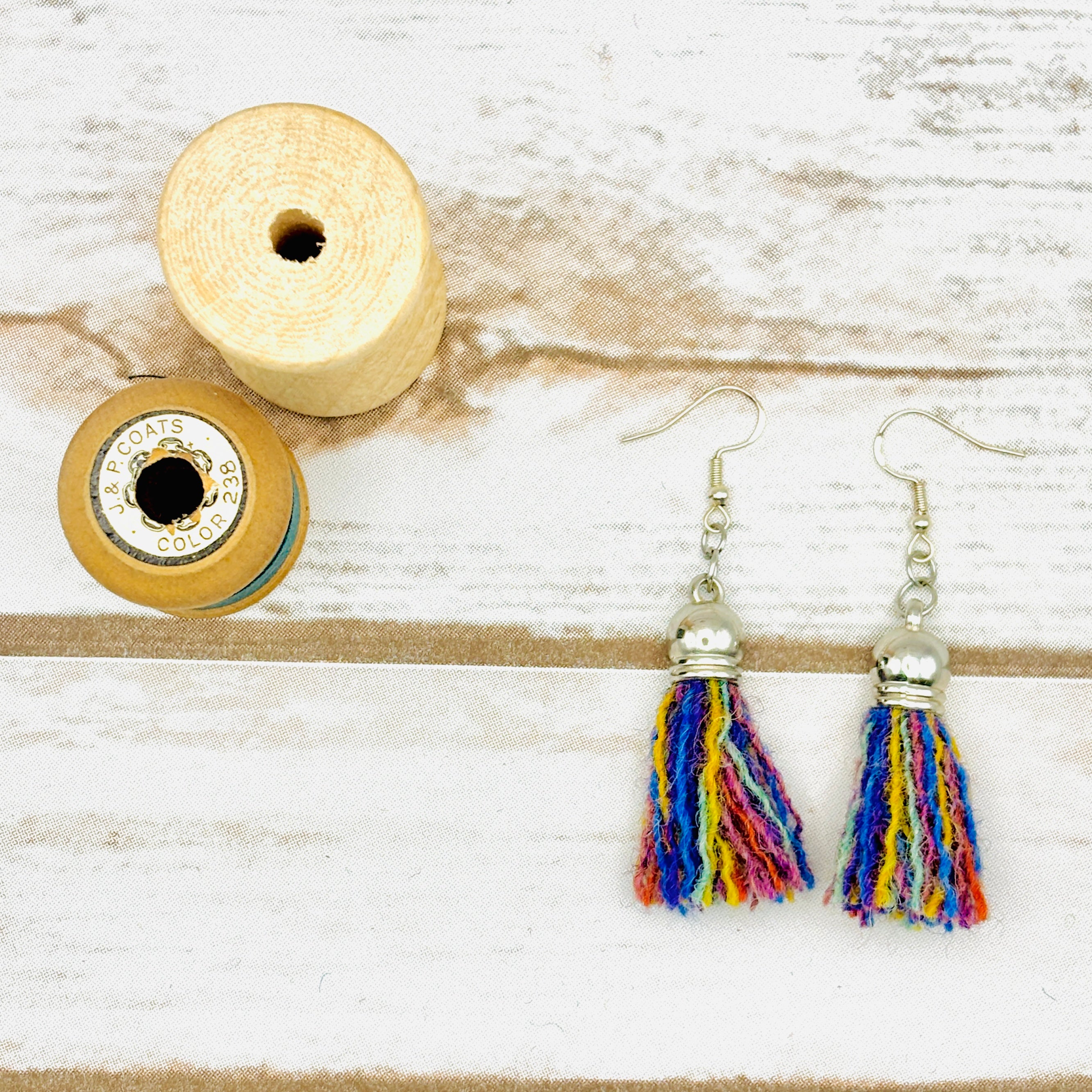 Harris Tweed Tassel Earrings