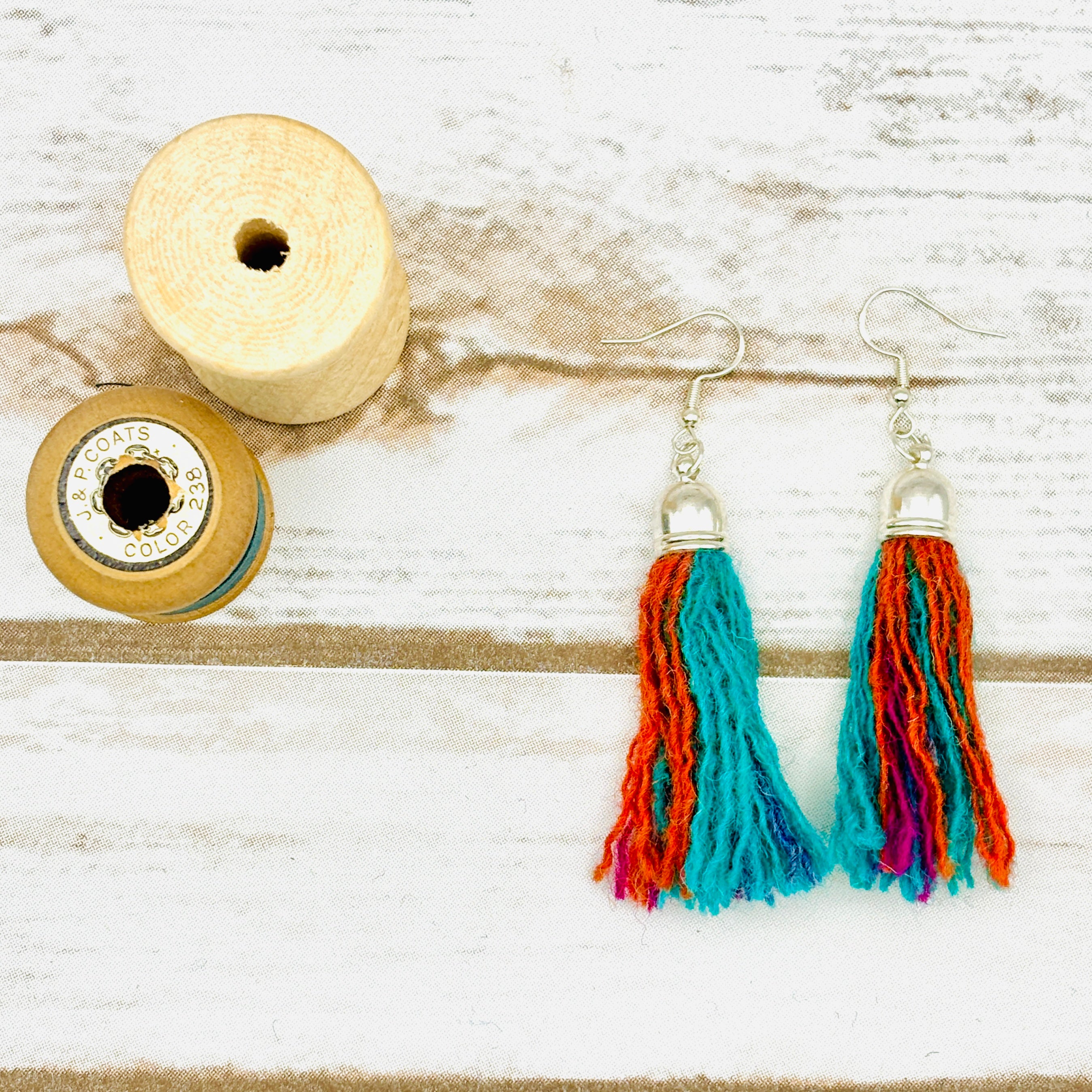 Harris Tweed Tassel Earrings