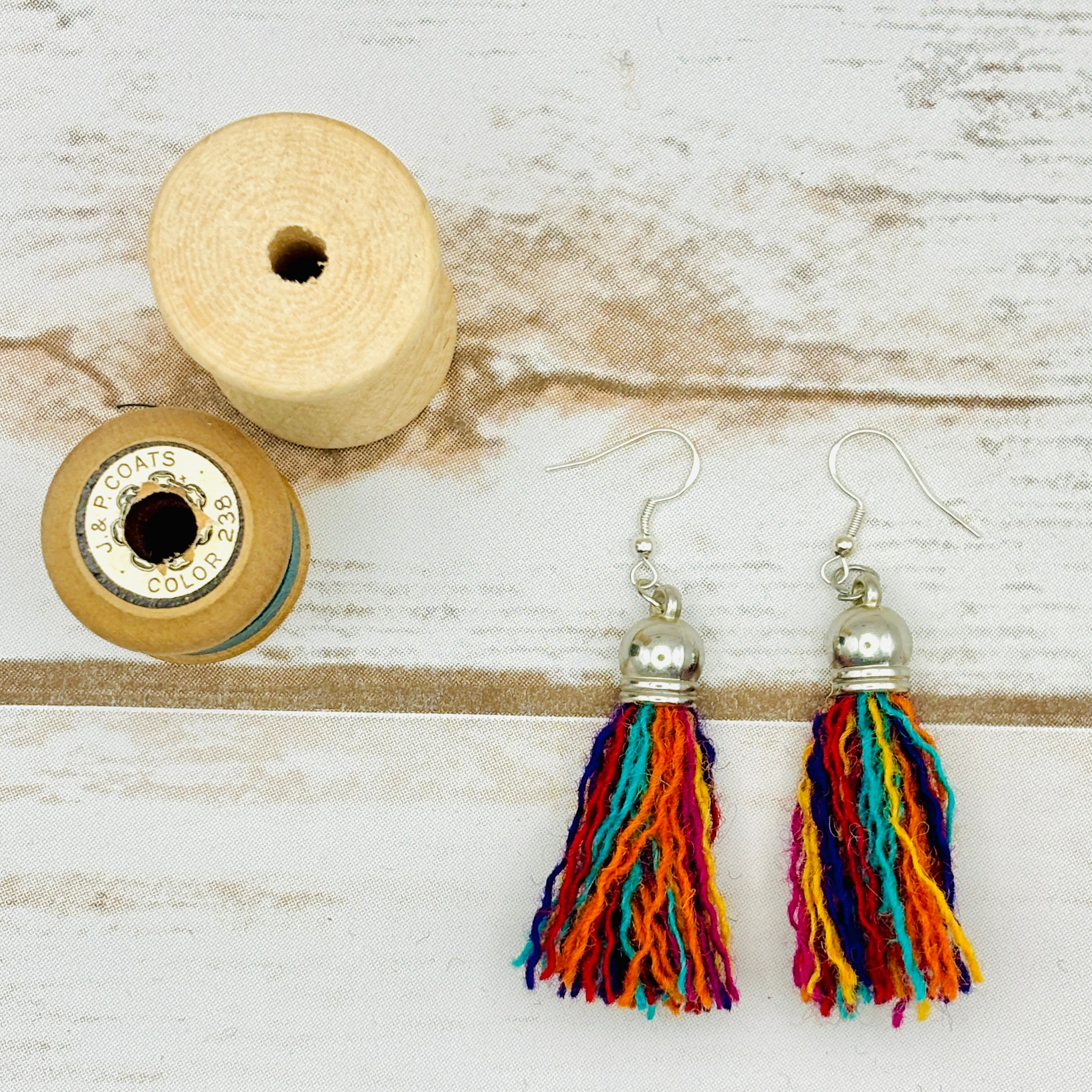 Harris Tweed Tassel Earrings
