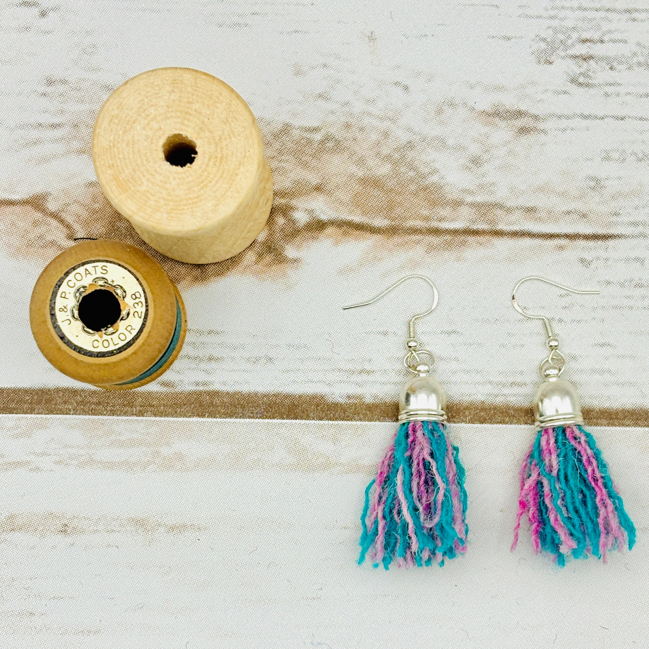 Harris Tweed Tassel Earrings