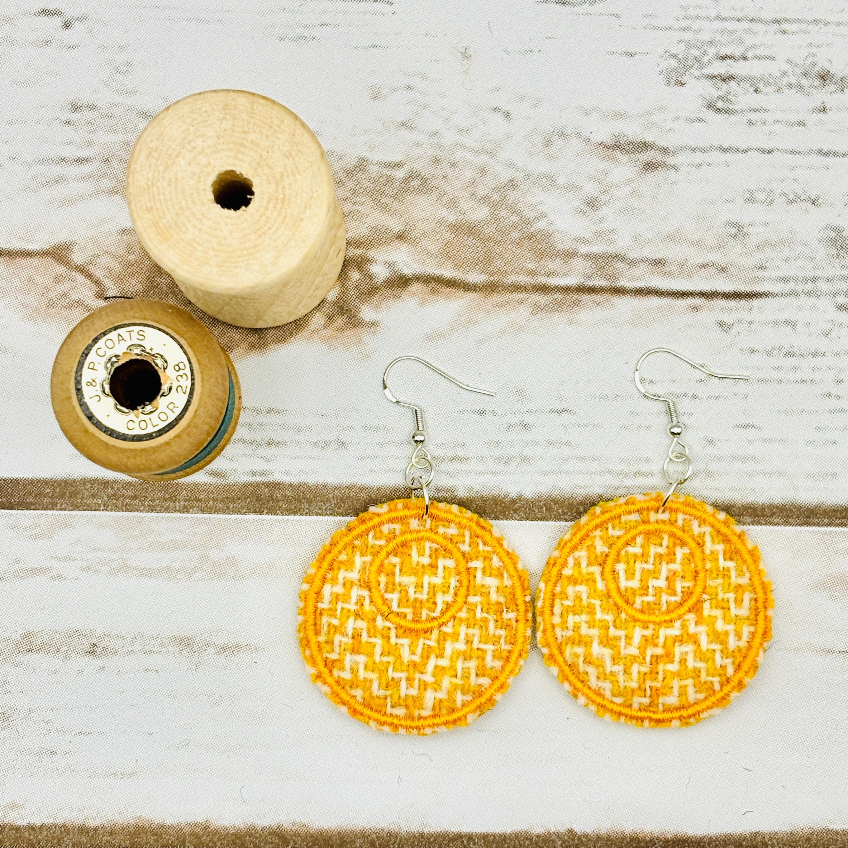 Harris Tweed Circle Earrings