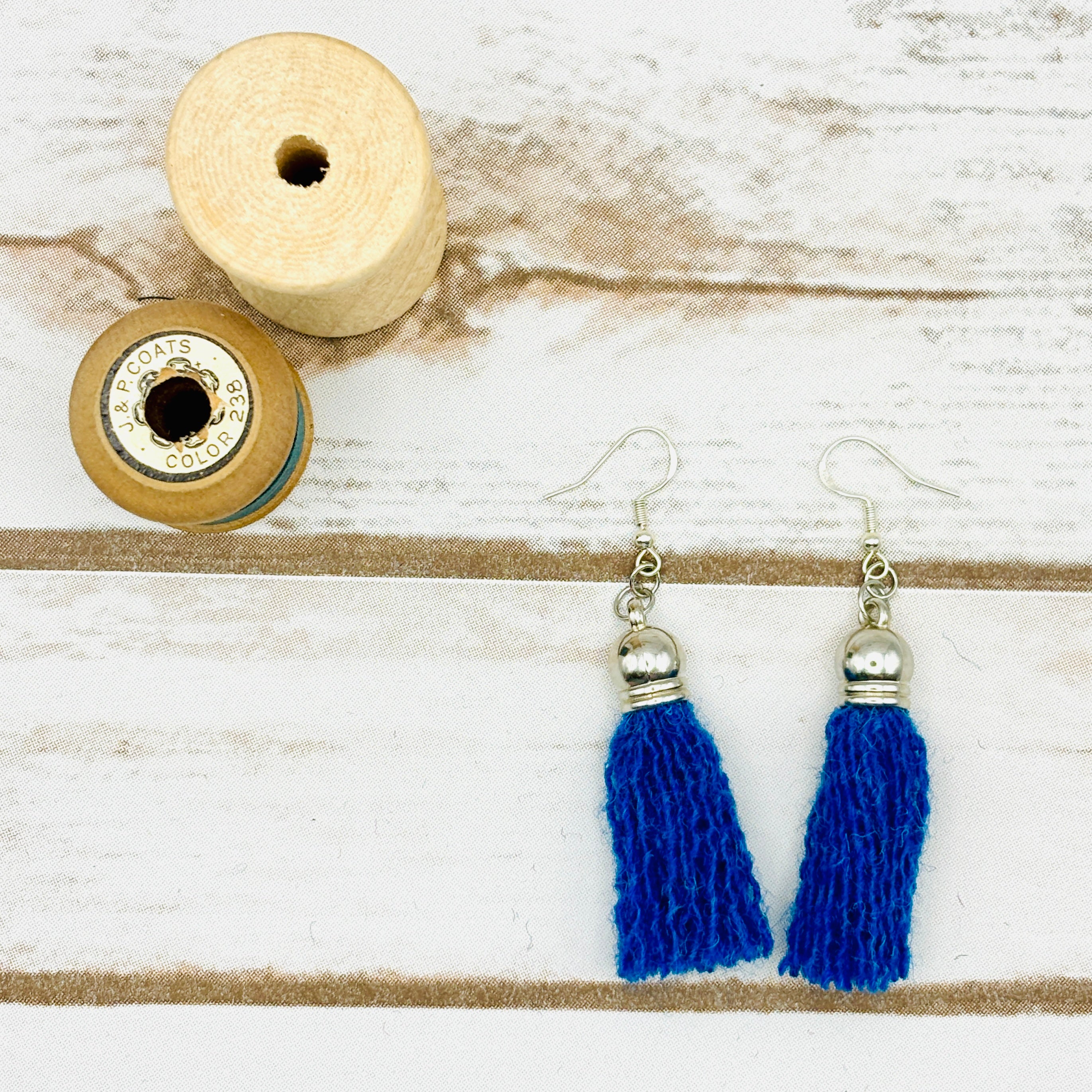 Harris Tweed Tassel Earrings