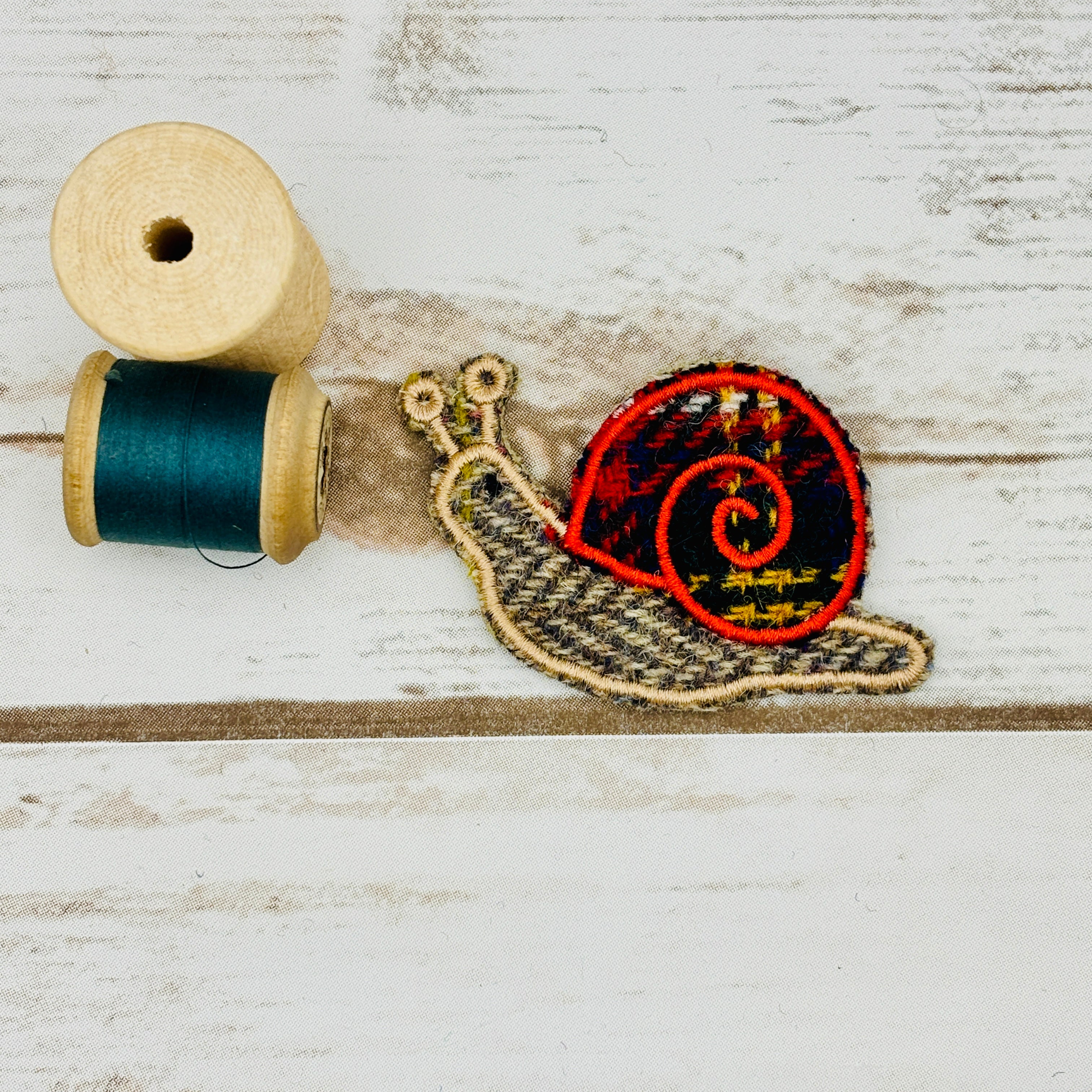 Snails - Harris Tweed Brooch