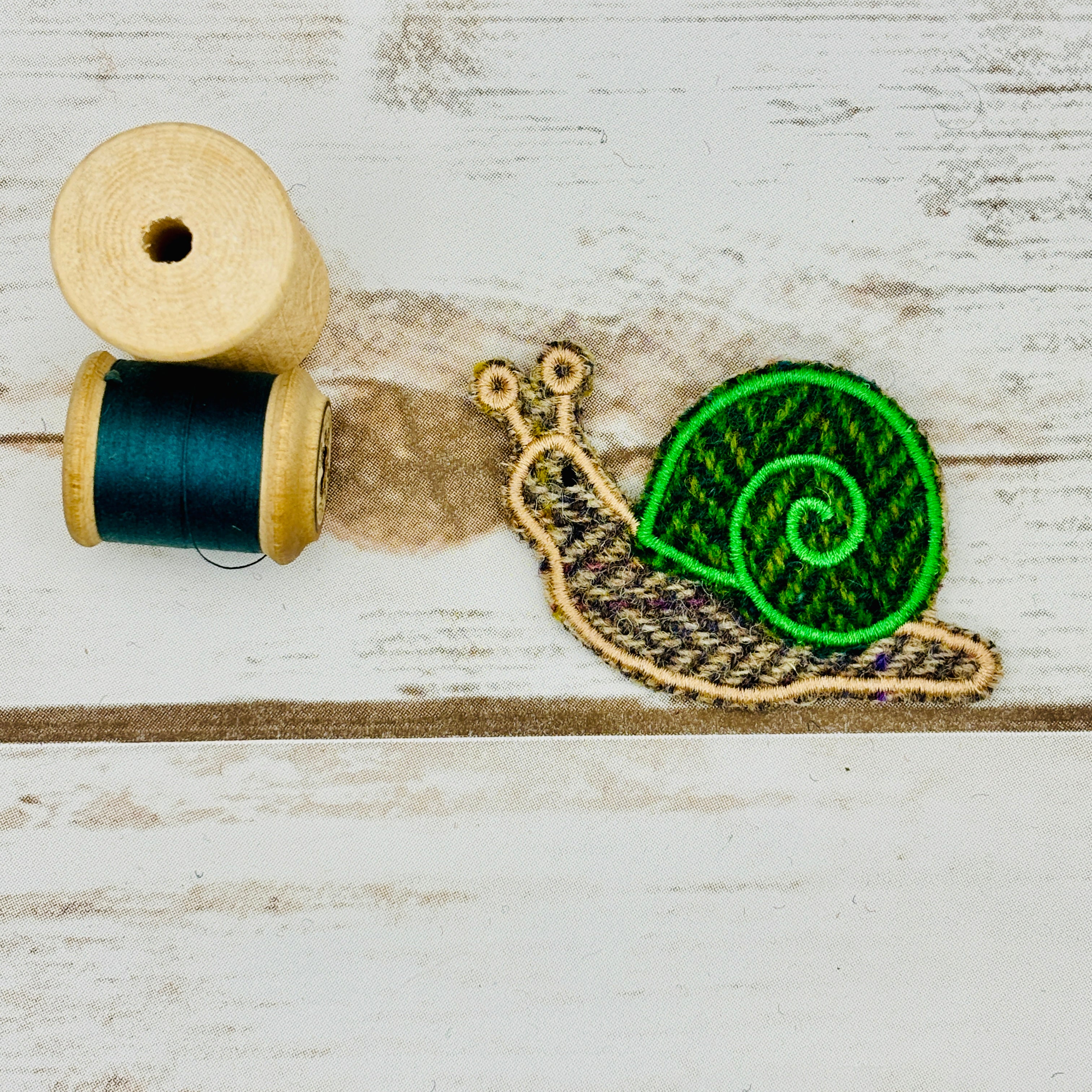 Snails - Harris Tweed Brooch