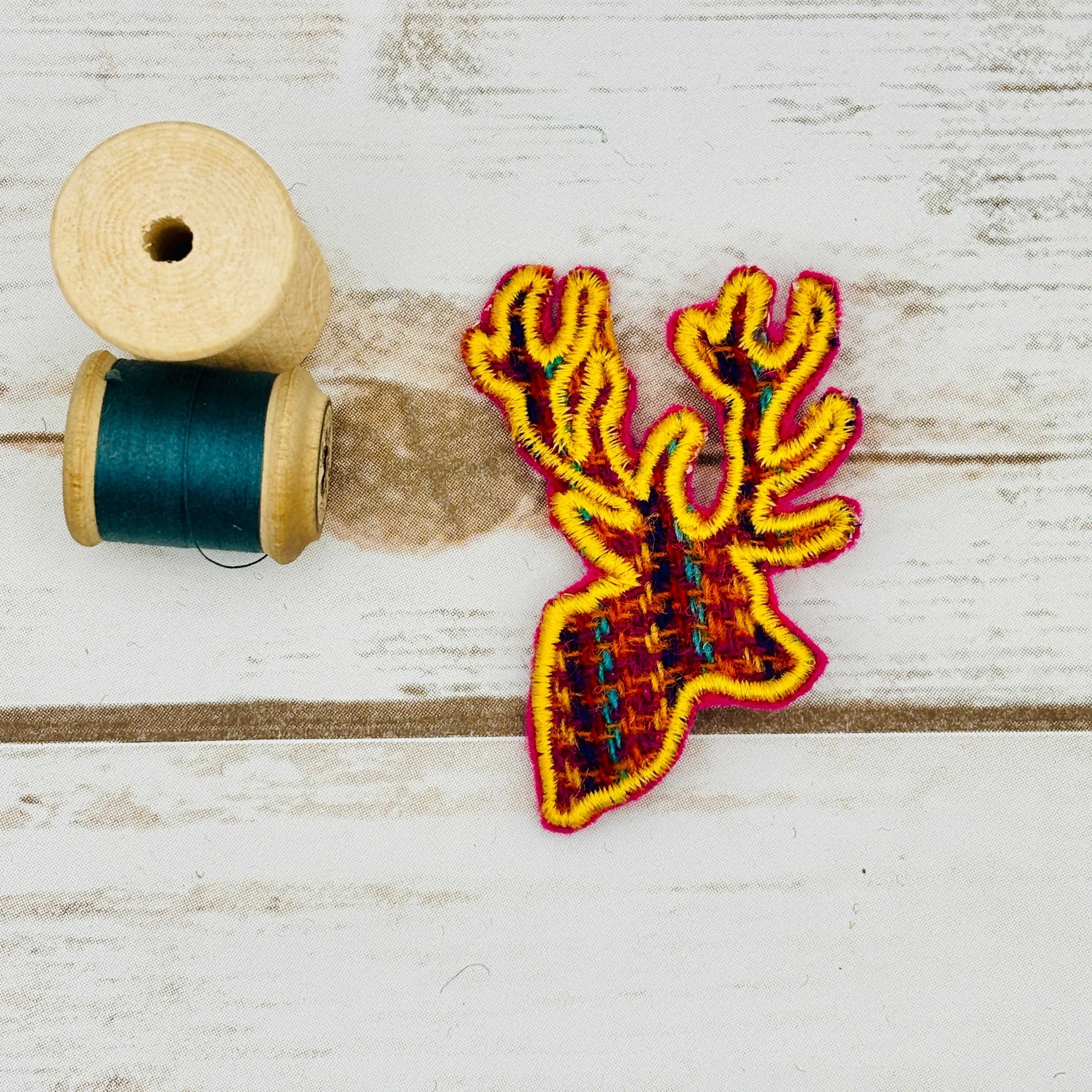 Stag - Harris Tweed Brooch