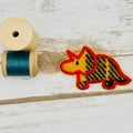 Triceratops - Harris Tweed Brooch