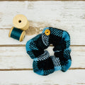Blue Tartan Harris Tweed Hair Scrunchie