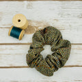 Green Herringbone Harris Tweed Hair Scrunchie
