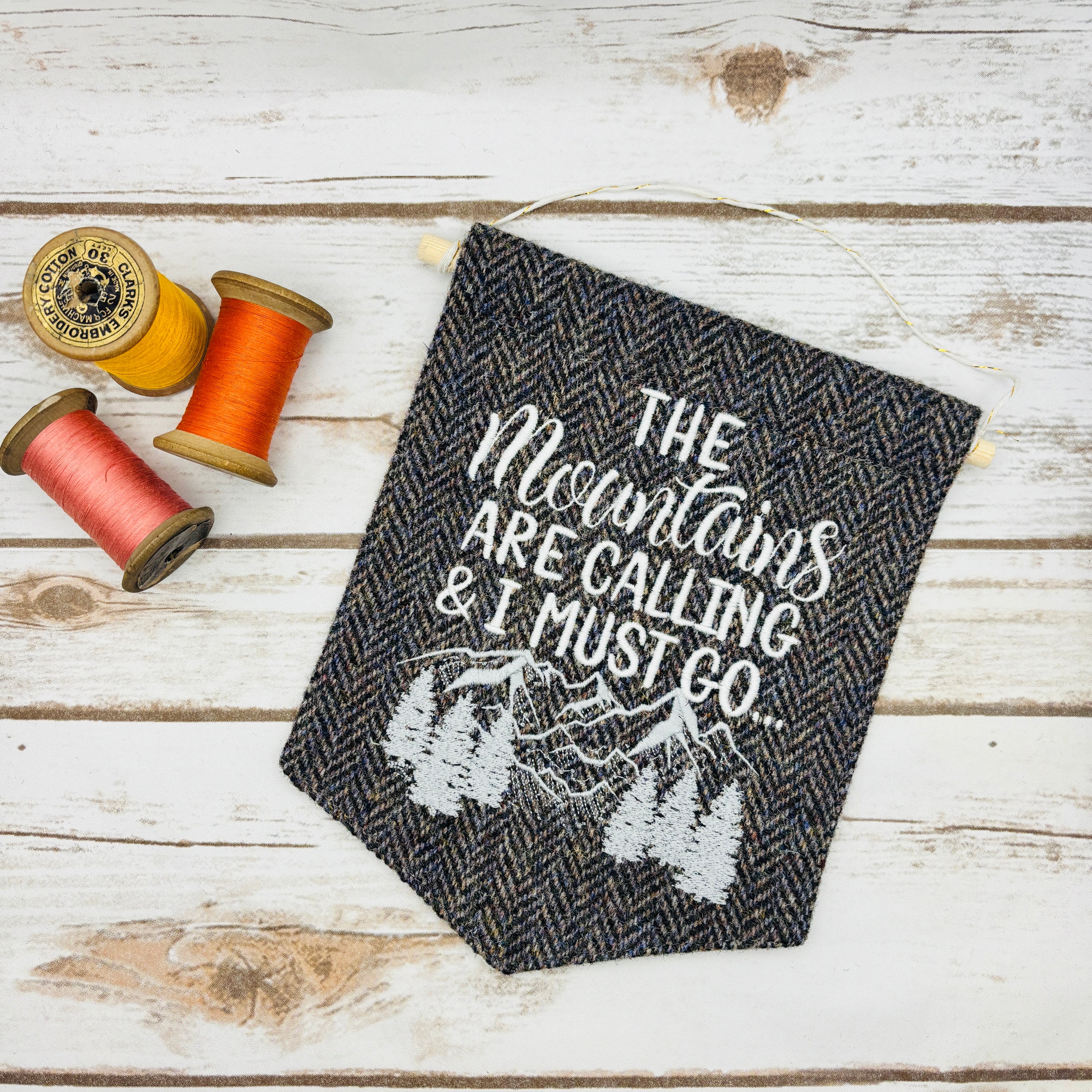 The Mountains are calling - Pennant Wall Hanging