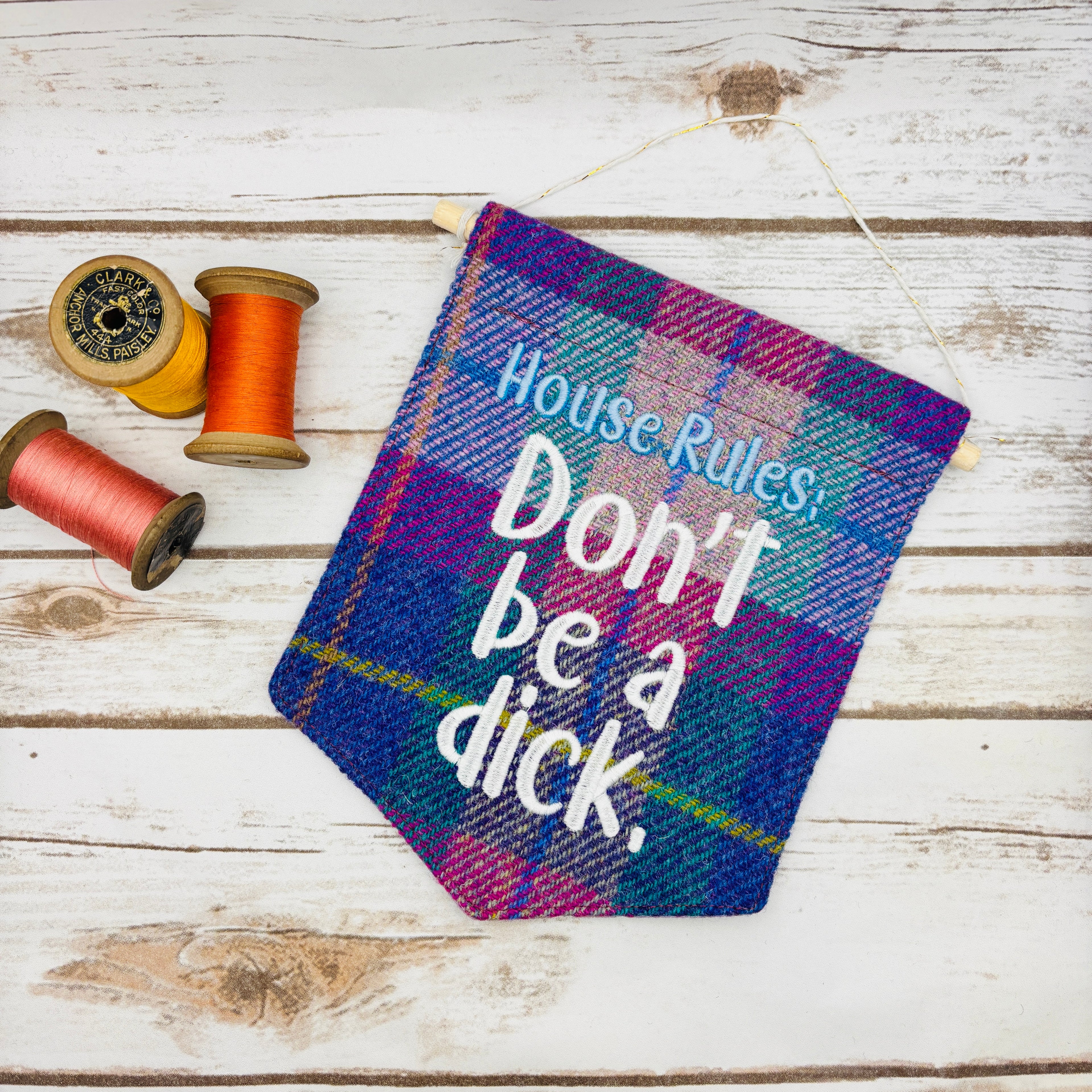 House Rules: Don't be a Dick - Pennant Wall Hanging