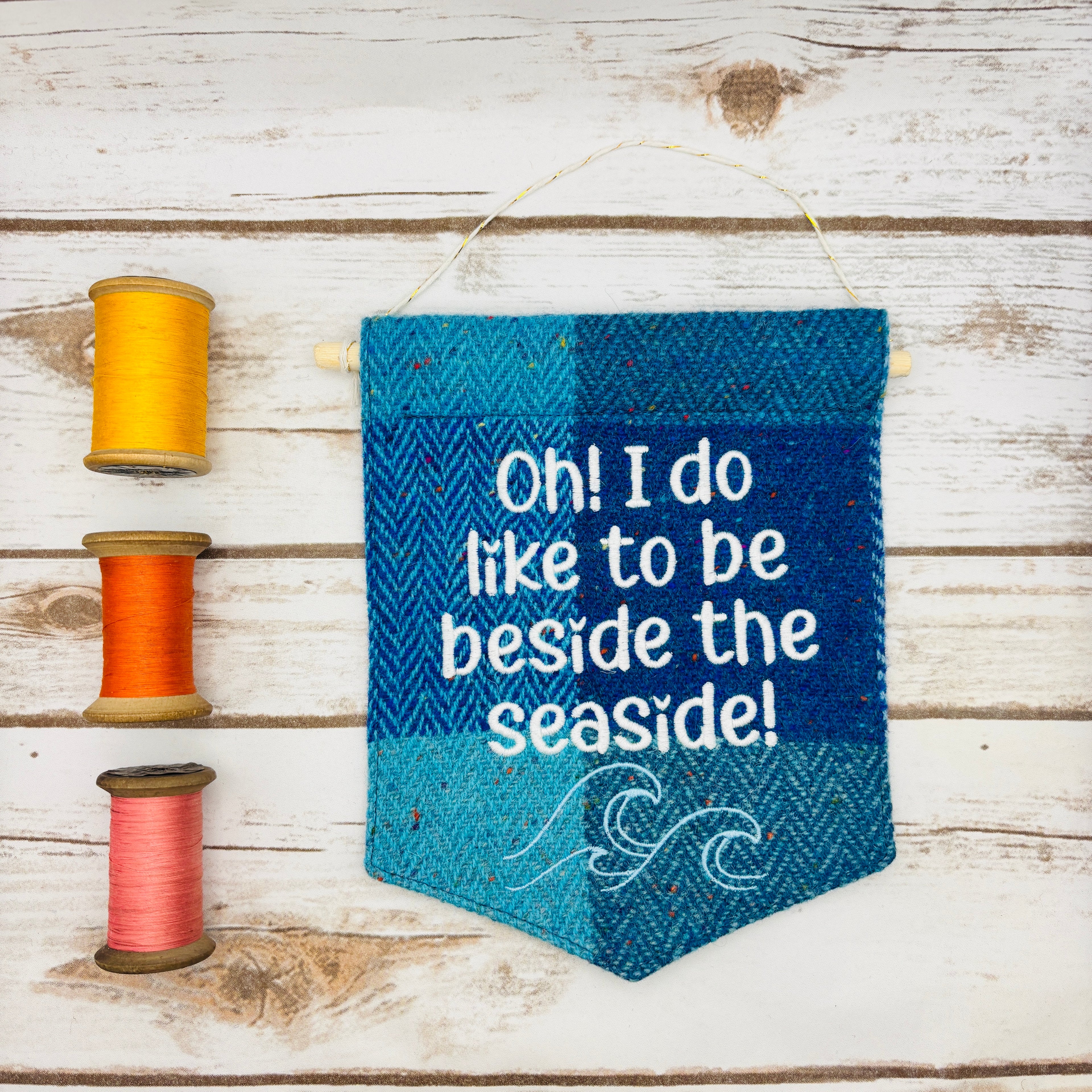 Oh! I do like to be beside the seaside! - Pennant Wall Hanging