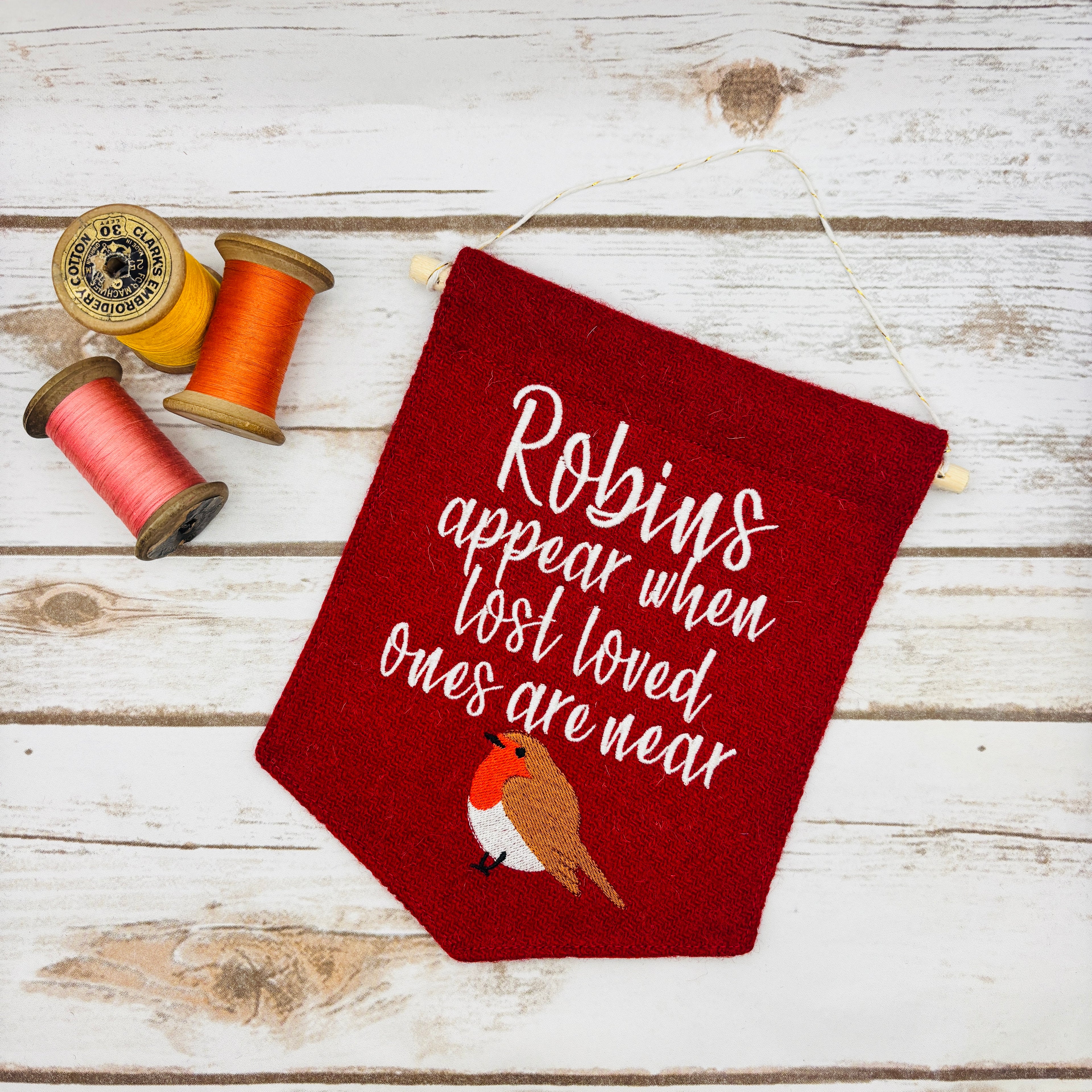 Robins Appear - Pennant Wall Hanging