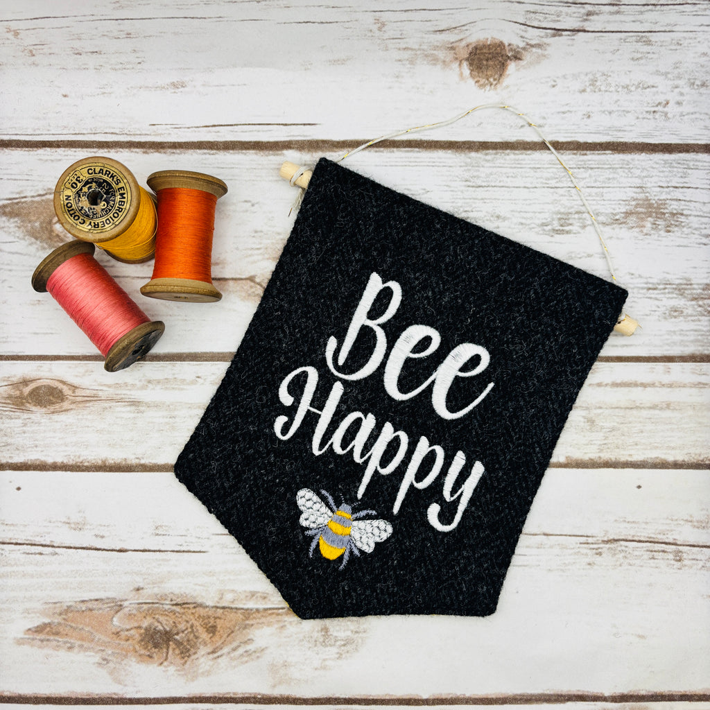 Bee Happy - Pennant Wall Hanging