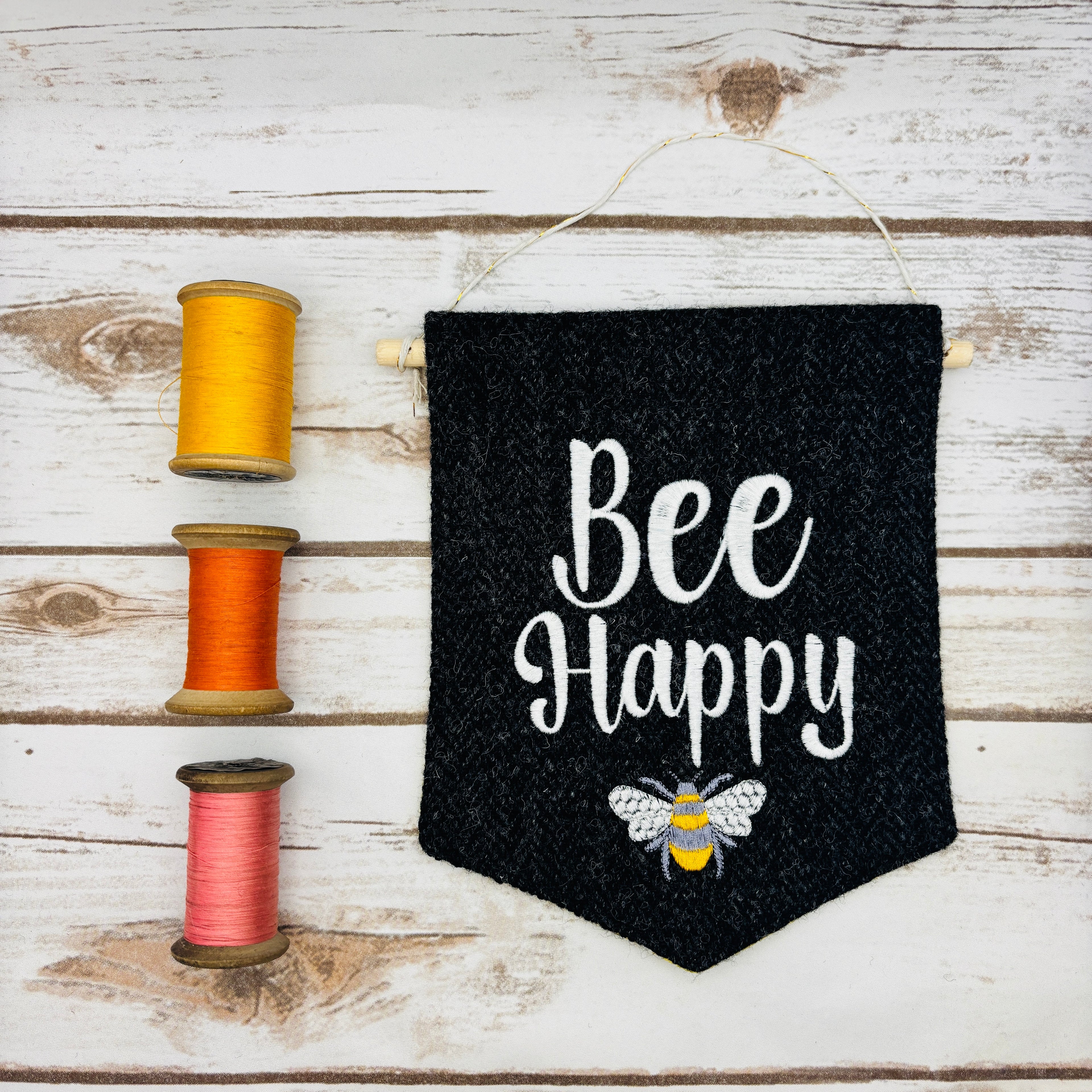 Bee Happy - Pennant Wall Hanging