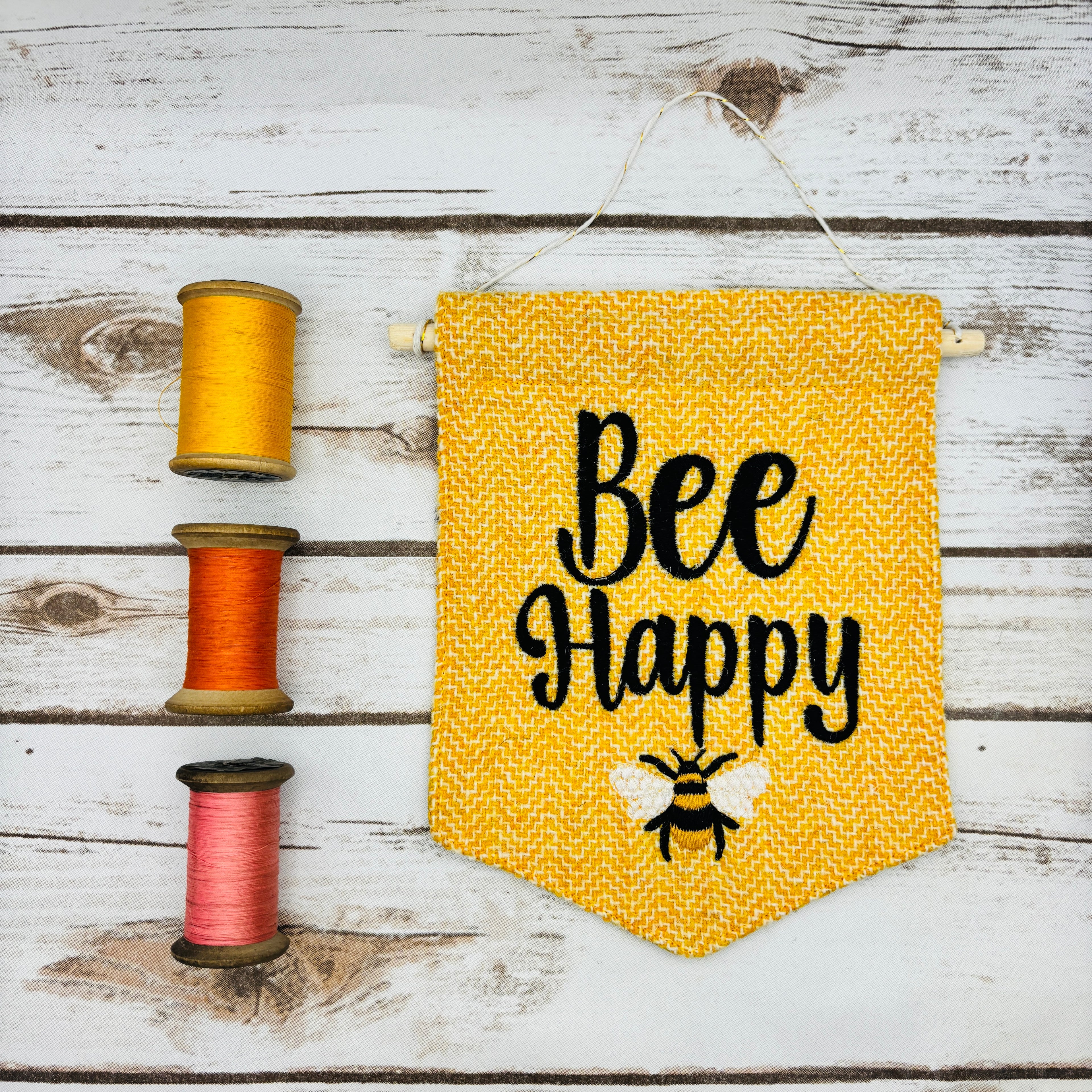 Bee Happy - Pennant Wall Hanging