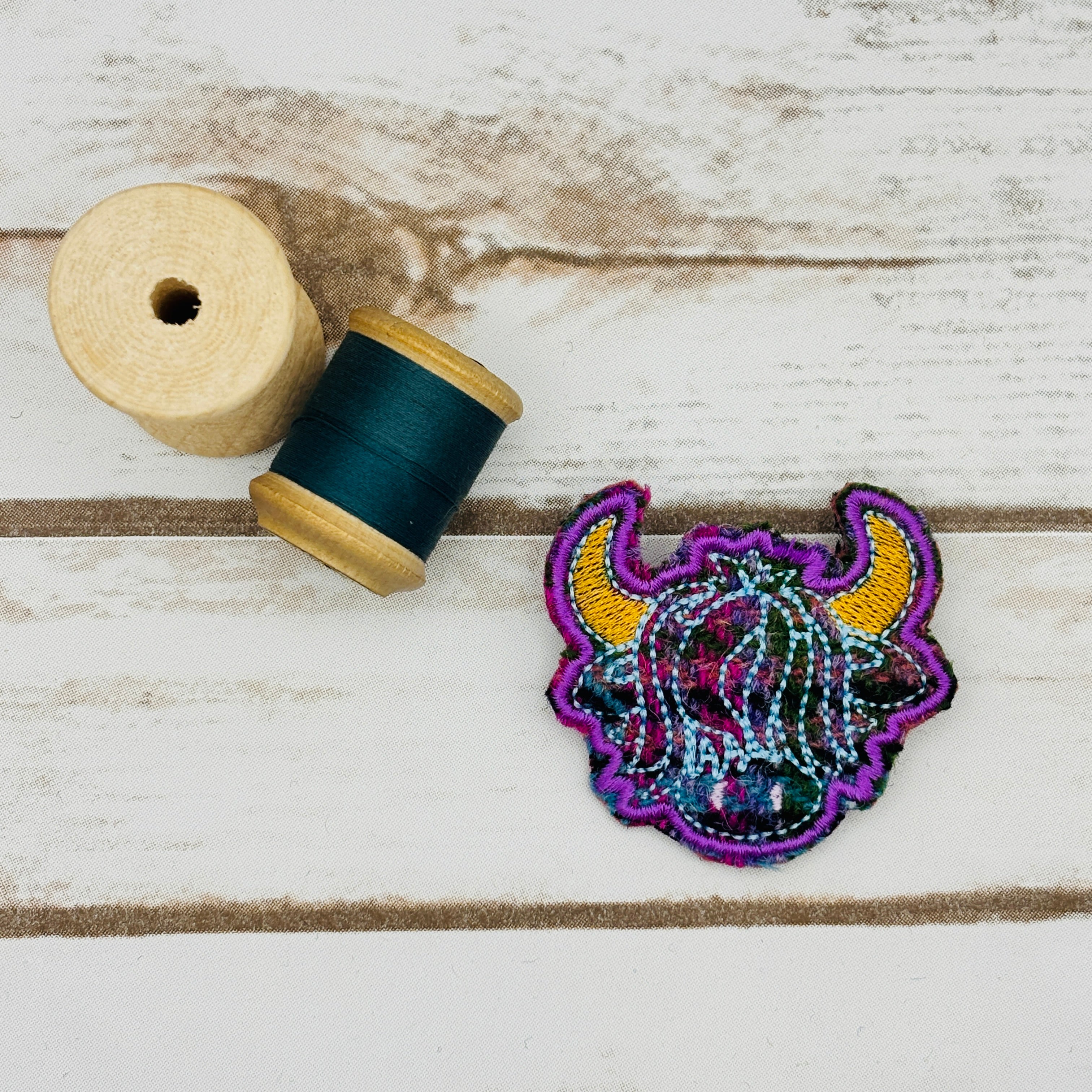 Highland Coo - Harris Tweed Brooch