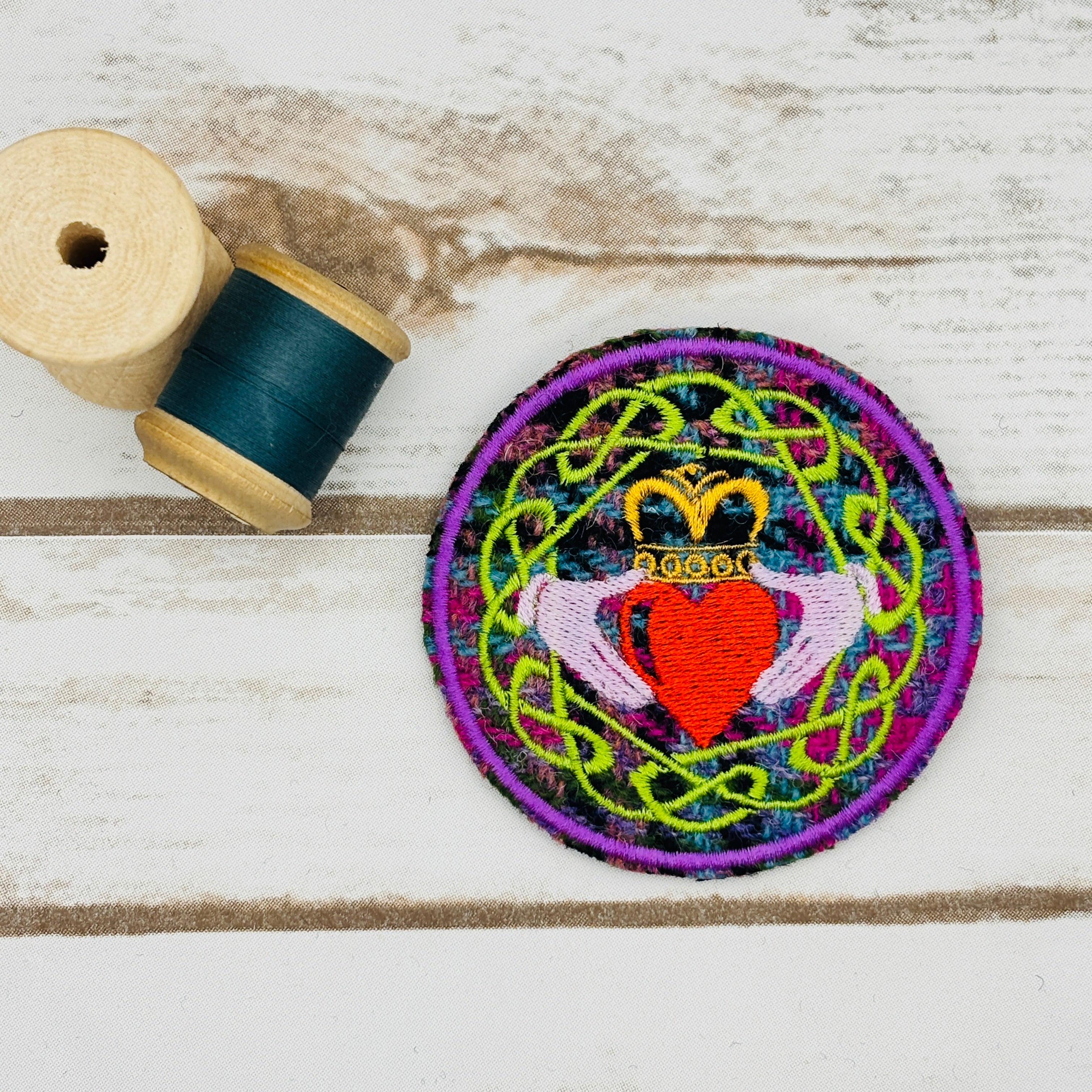 Claddagh - Harris Tweed Brooch