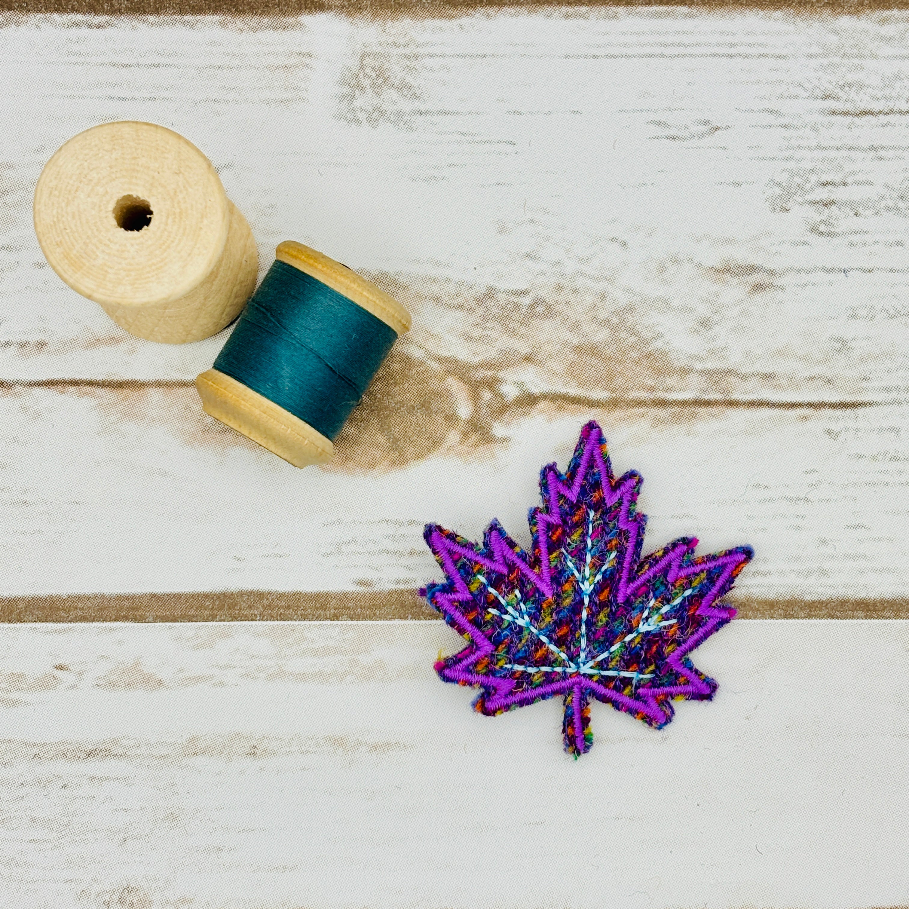 Maple Leaf - Harris Tweed Brooch
