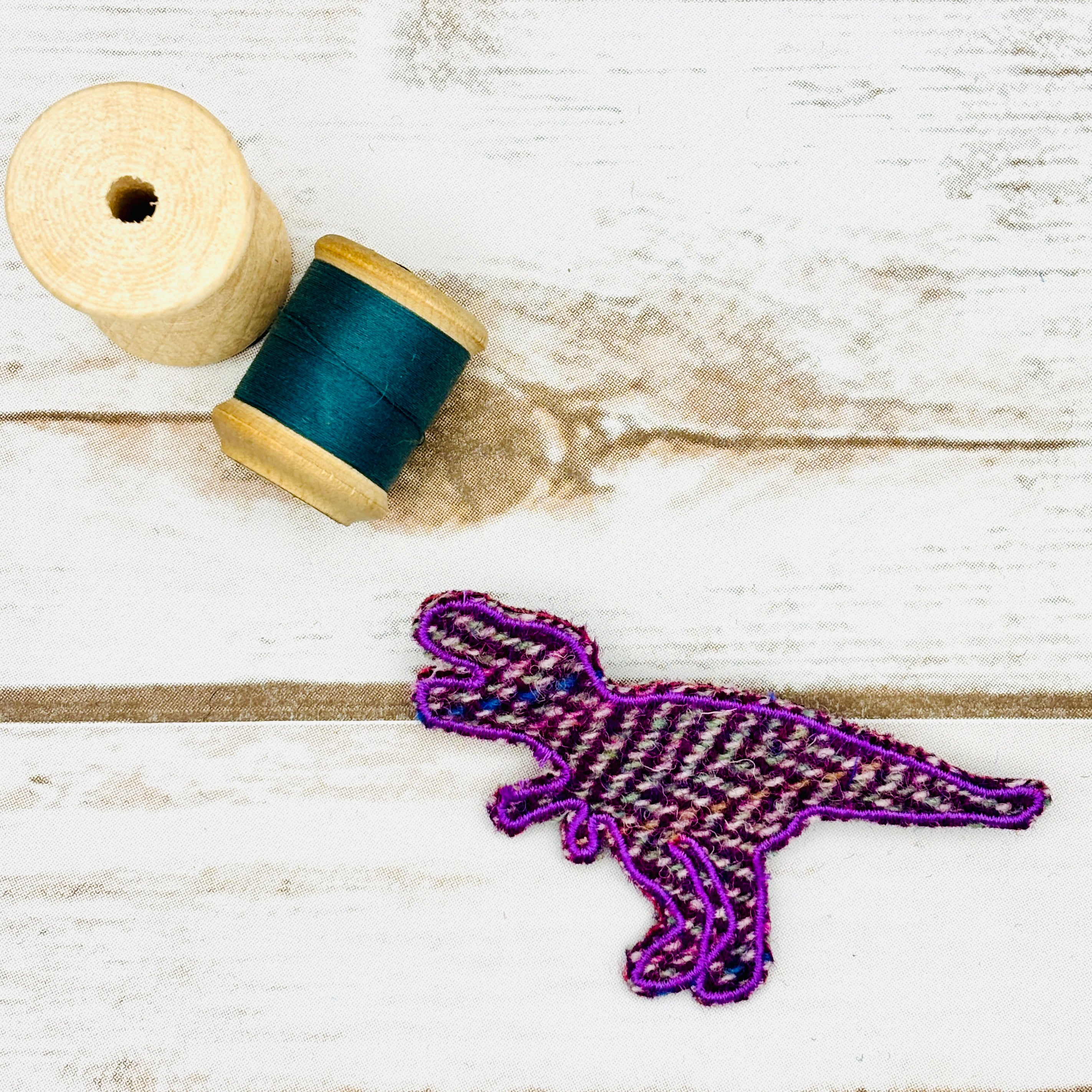 T-Rex - Harris Tweed Brooch