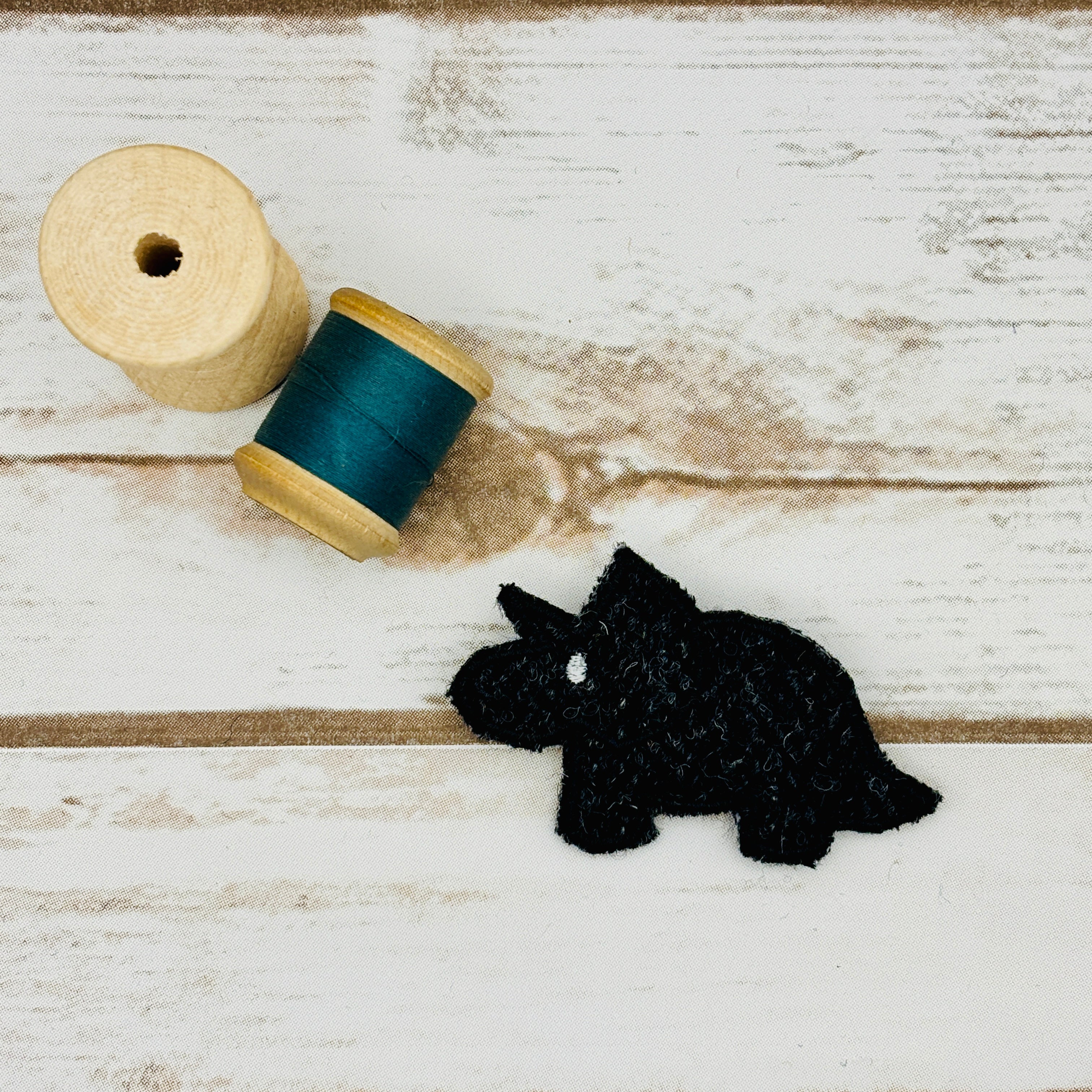 Triceratops - Harris Tweed Brooch