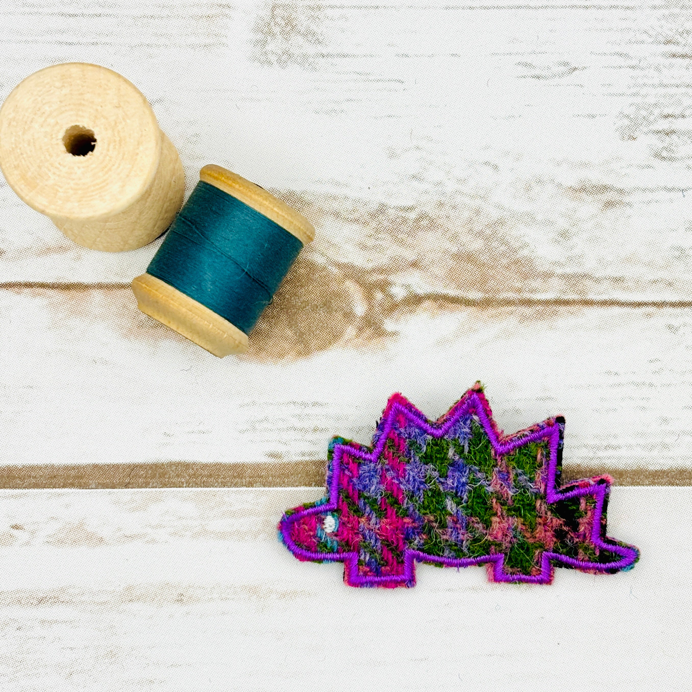 Stegosaurus - Harris Tweed Brooch