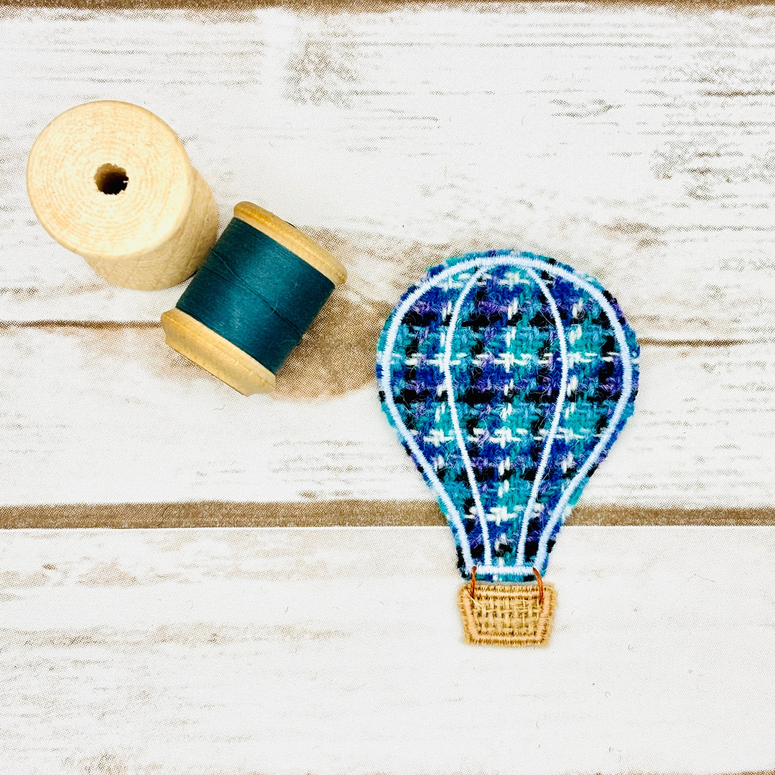 Hot Air Balloons - Harris Tweed Brooch