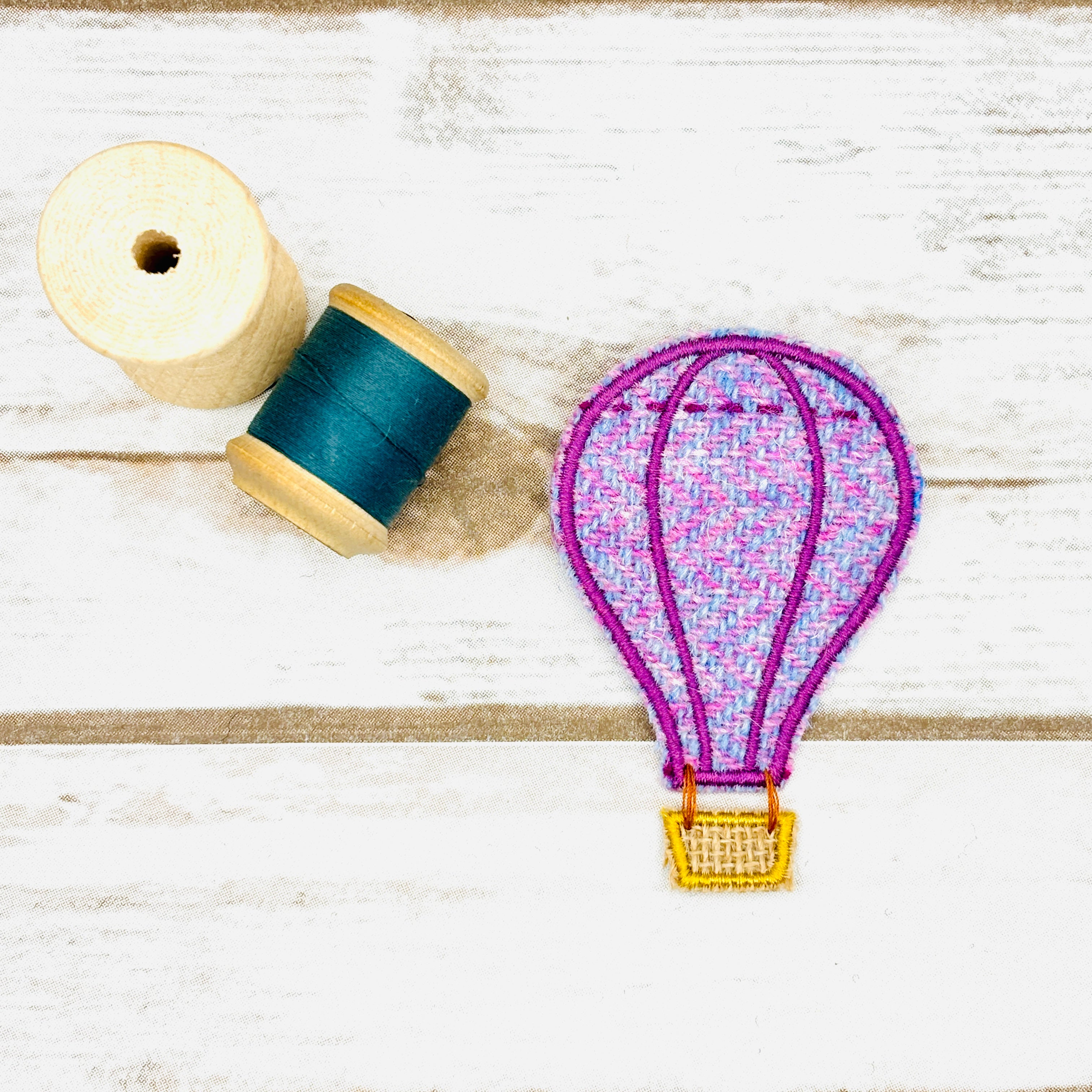 Hot Air Balloons - Harris Tweed Brooch