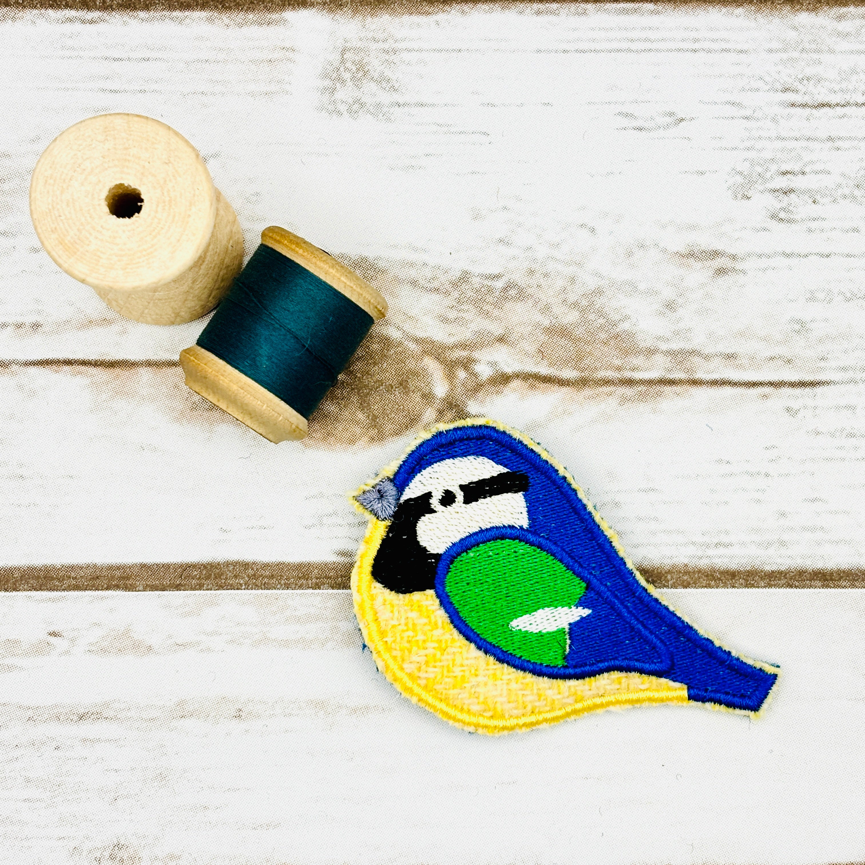 Blue Tit - Harris Tweed Brooch