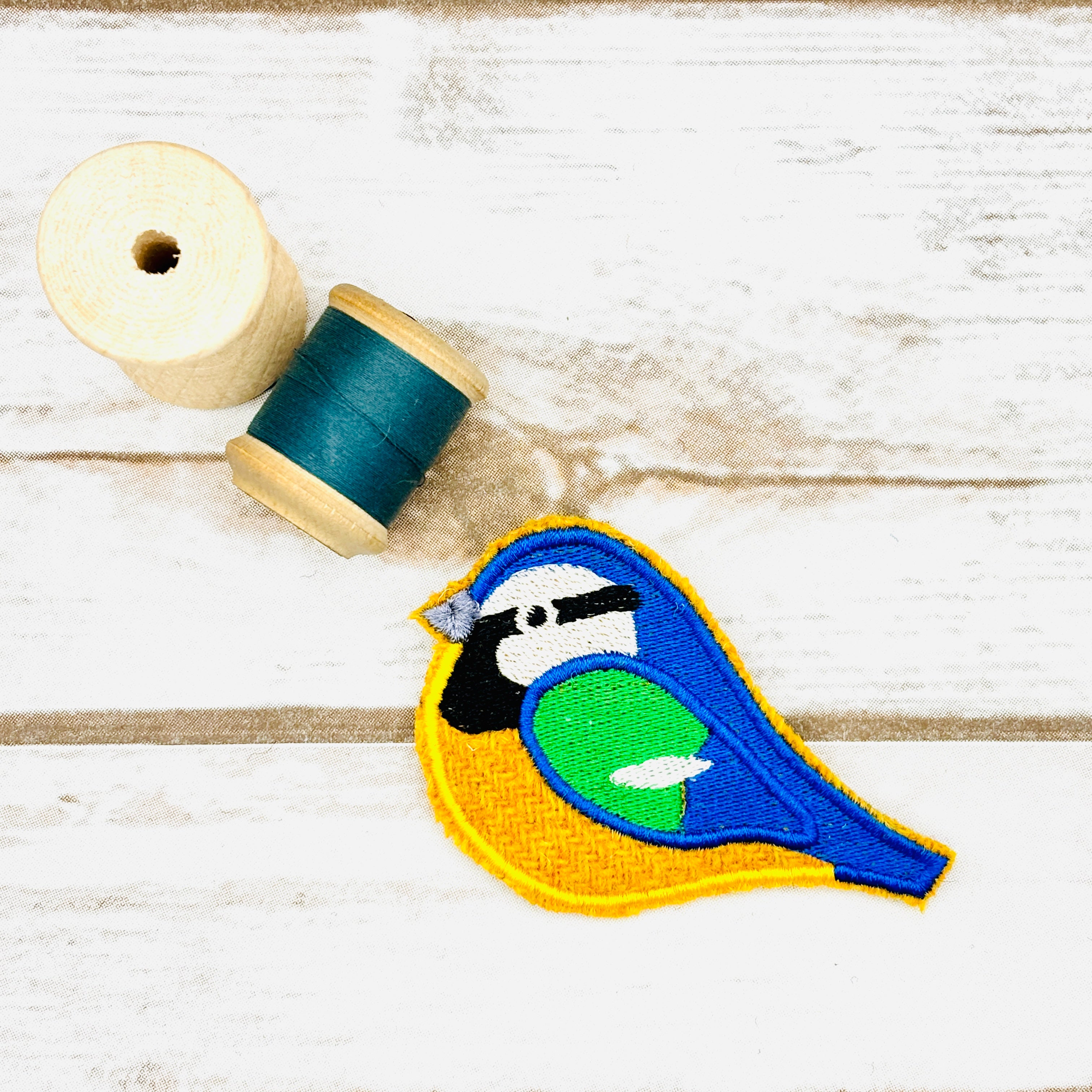 Blue Tit - Harris Tweed Brooch