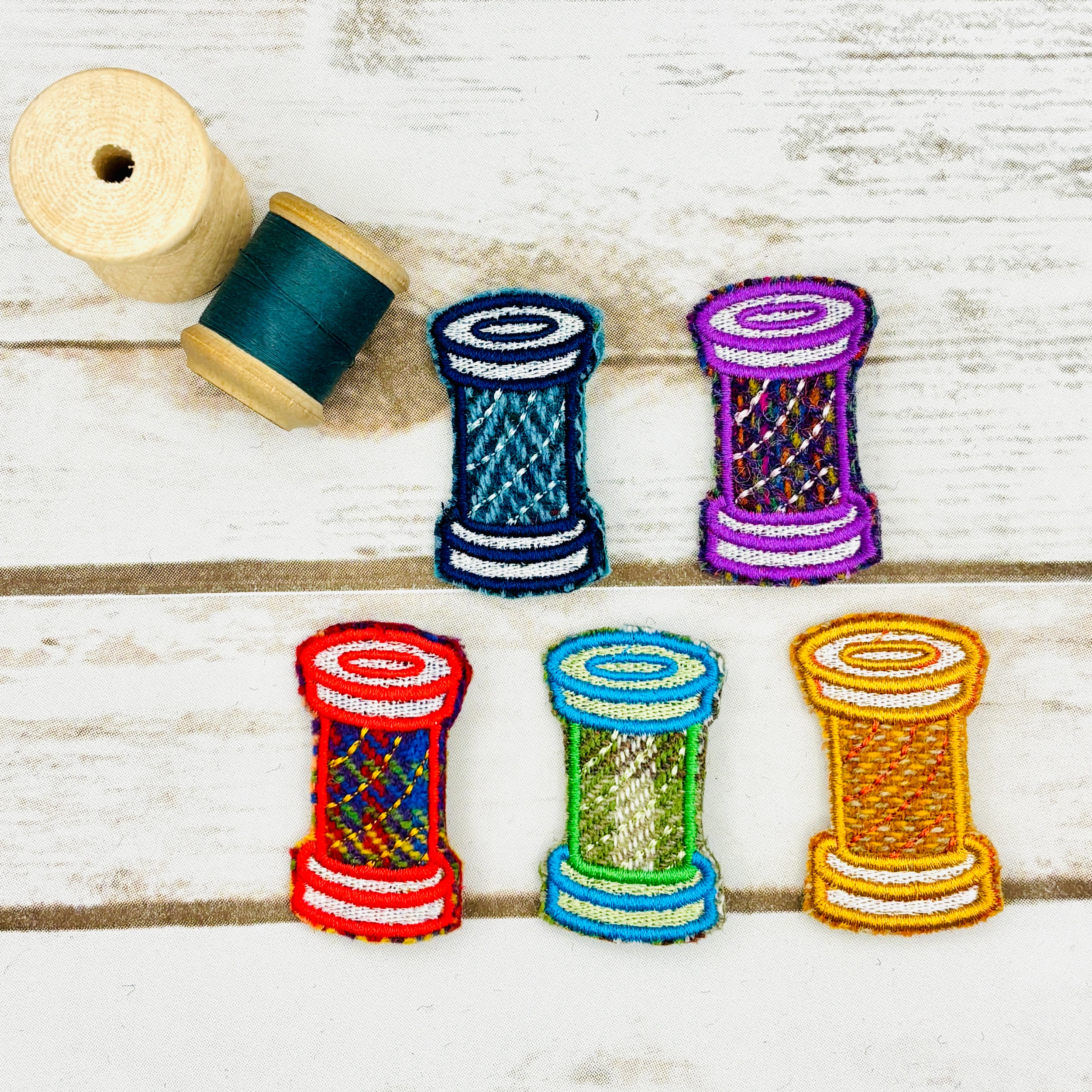 Thread Spool - Harris Tweed Brooch