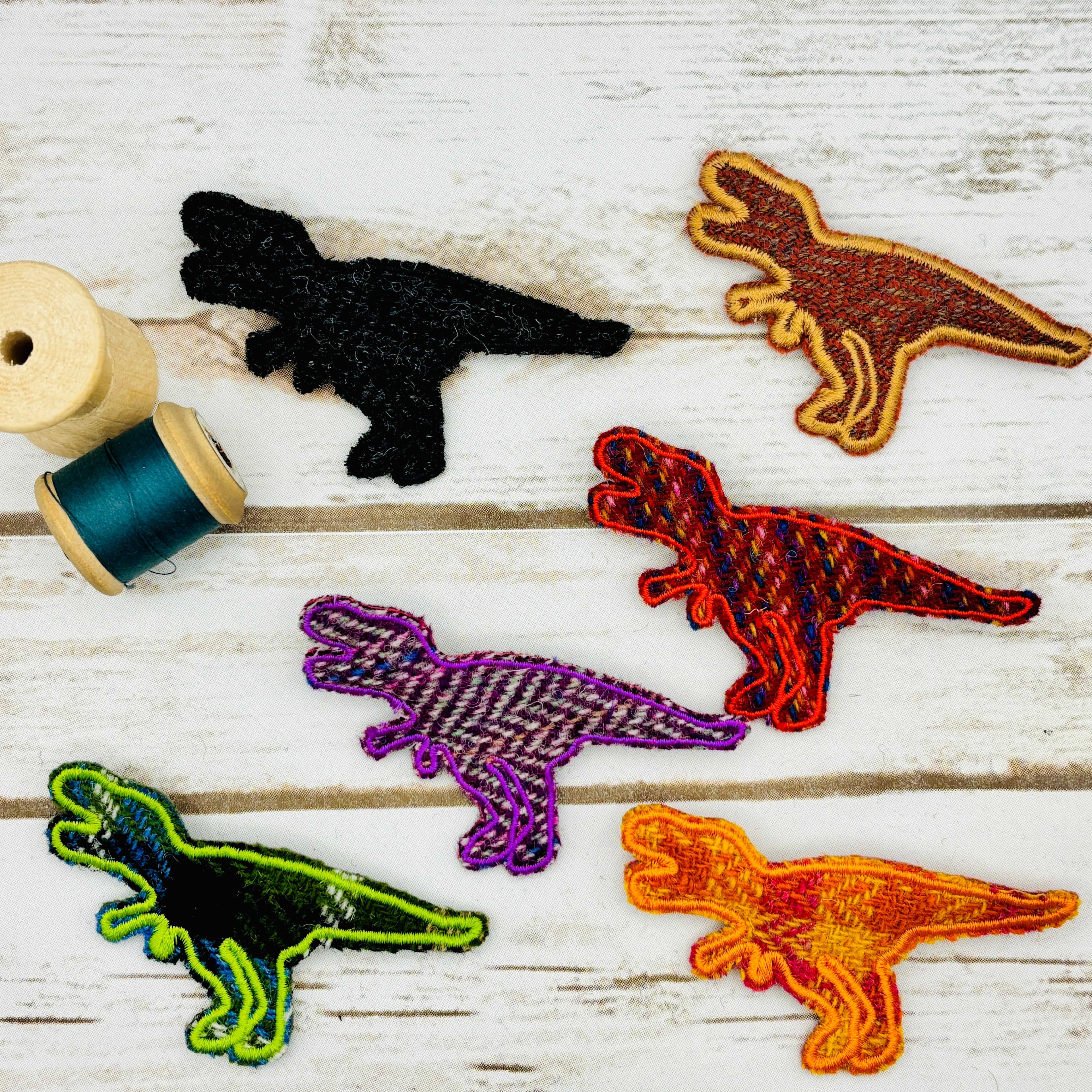 T-Rex - Harris Tweed Brooch