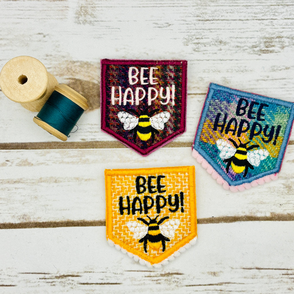 Bee Happy - Harris Tweed Brooch