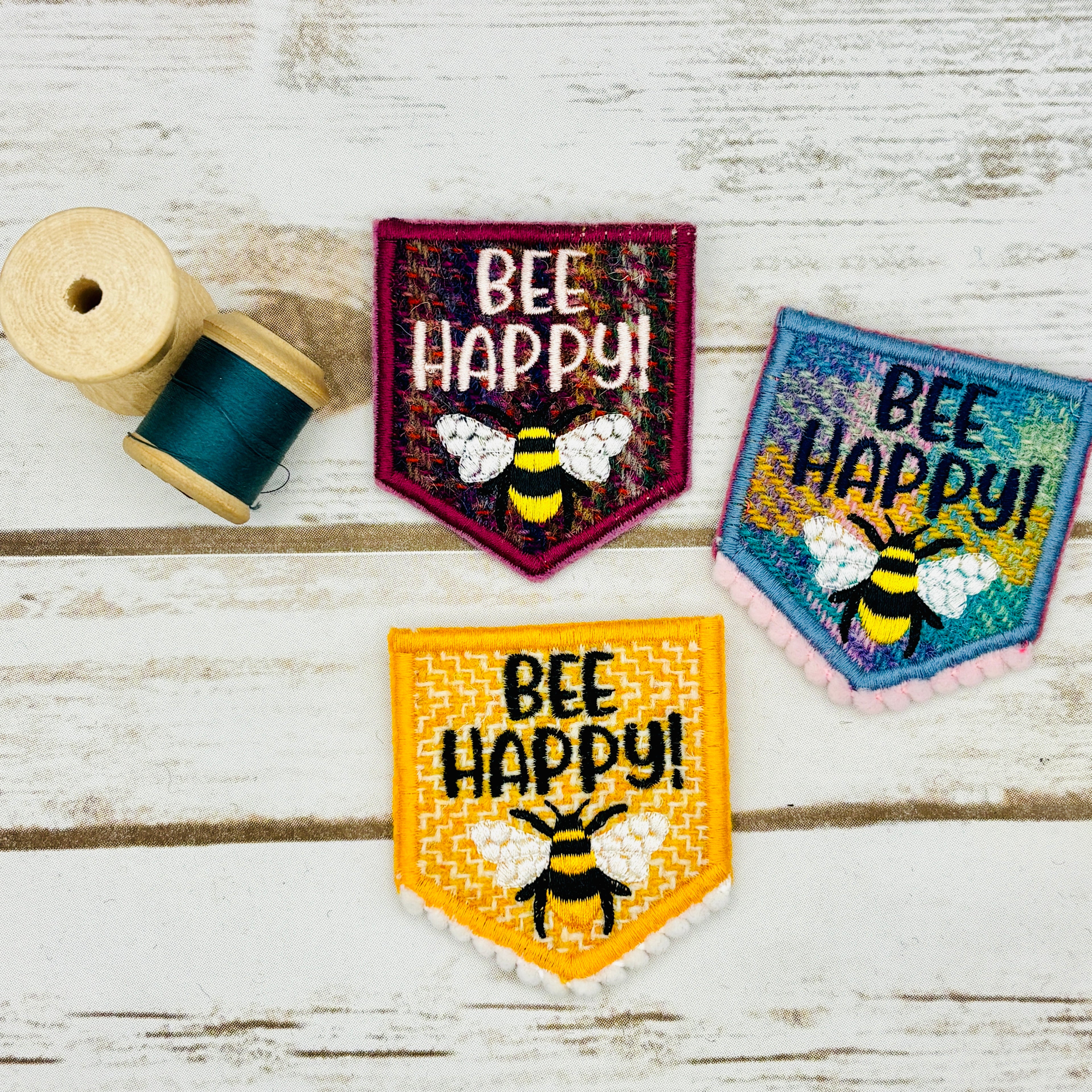 Bee Happy - Harris Tweed Brooch