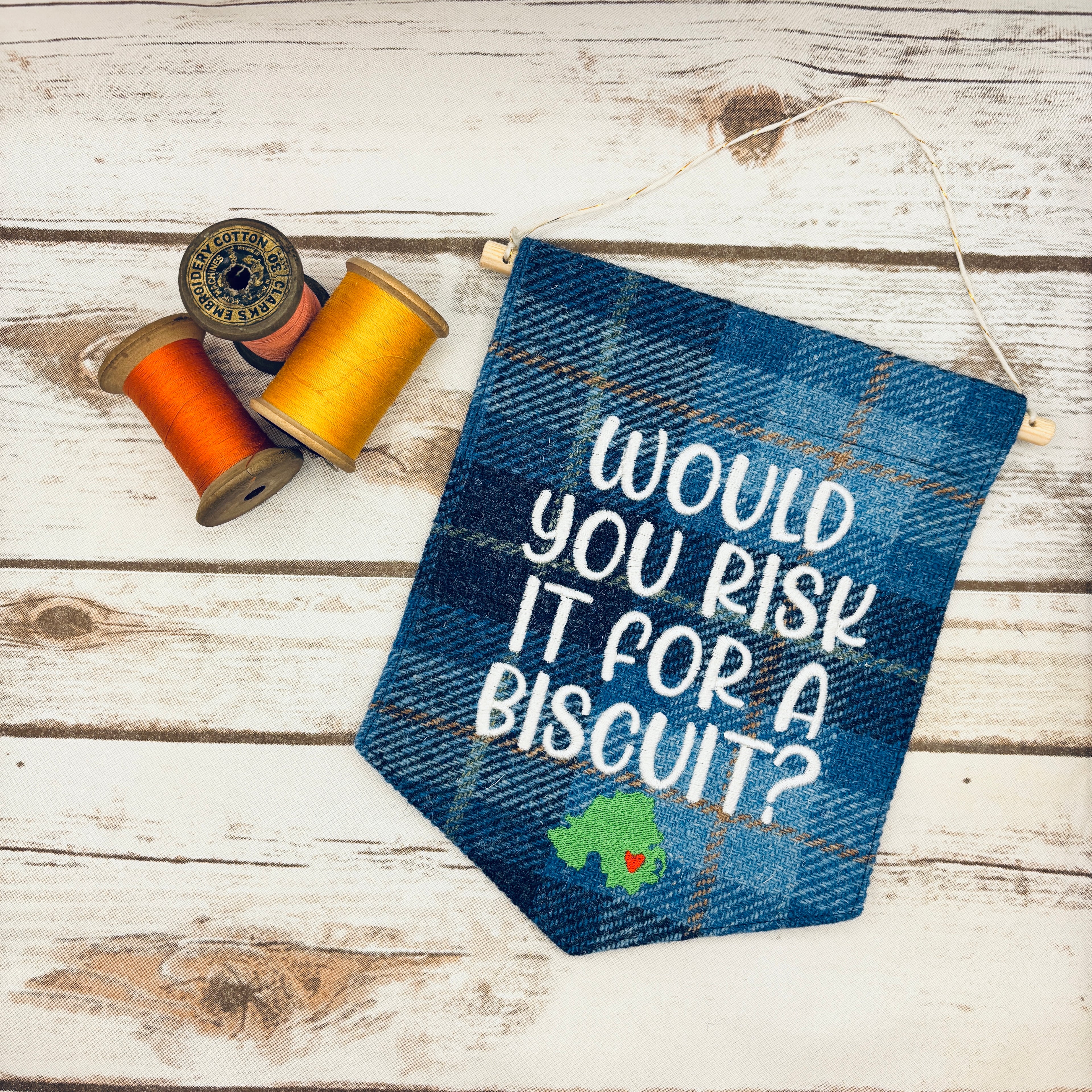 Would you risk it for a biscuit? - Pennant Wall Hanging