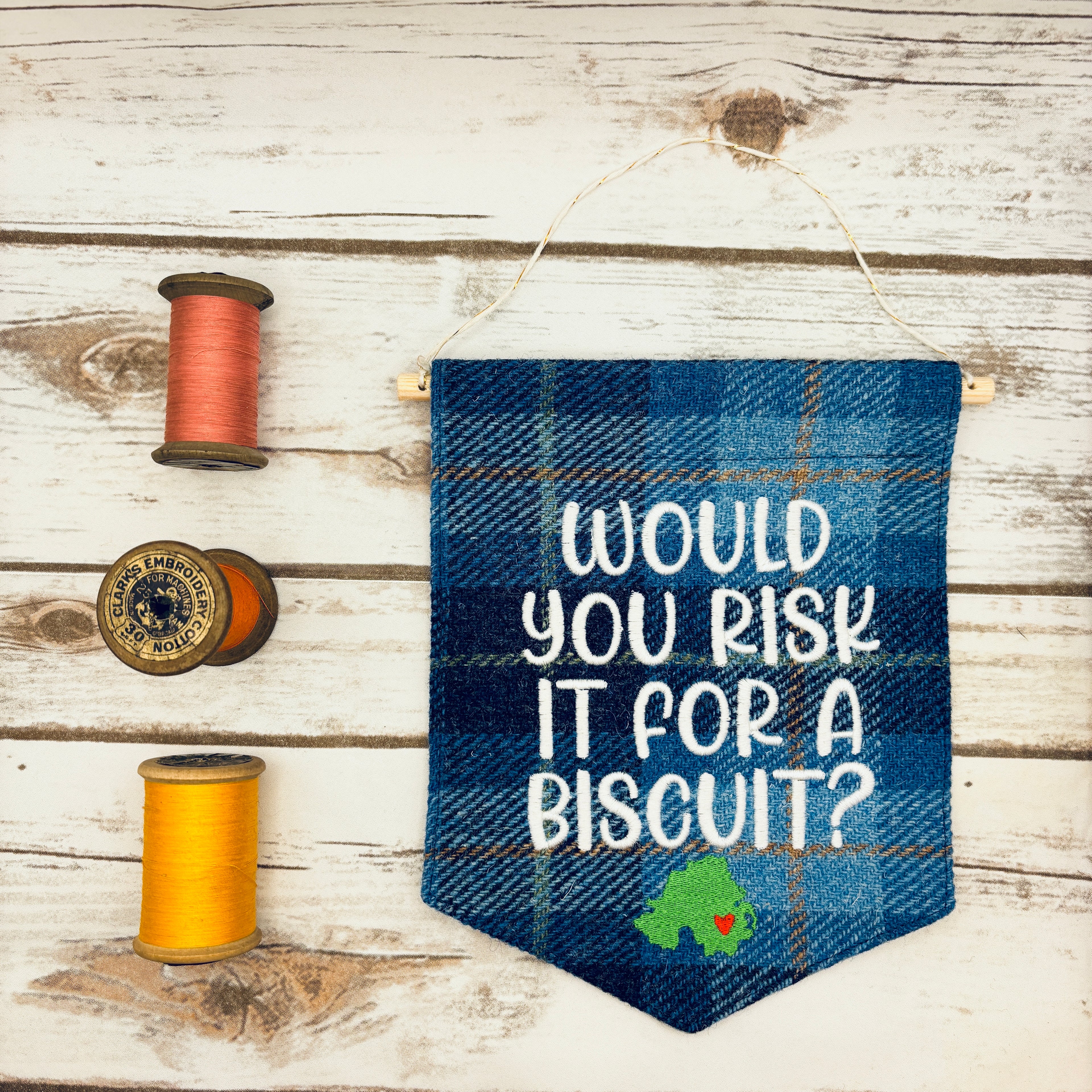 Would you risk it for a biscuit? - Pennant Wall Hanging