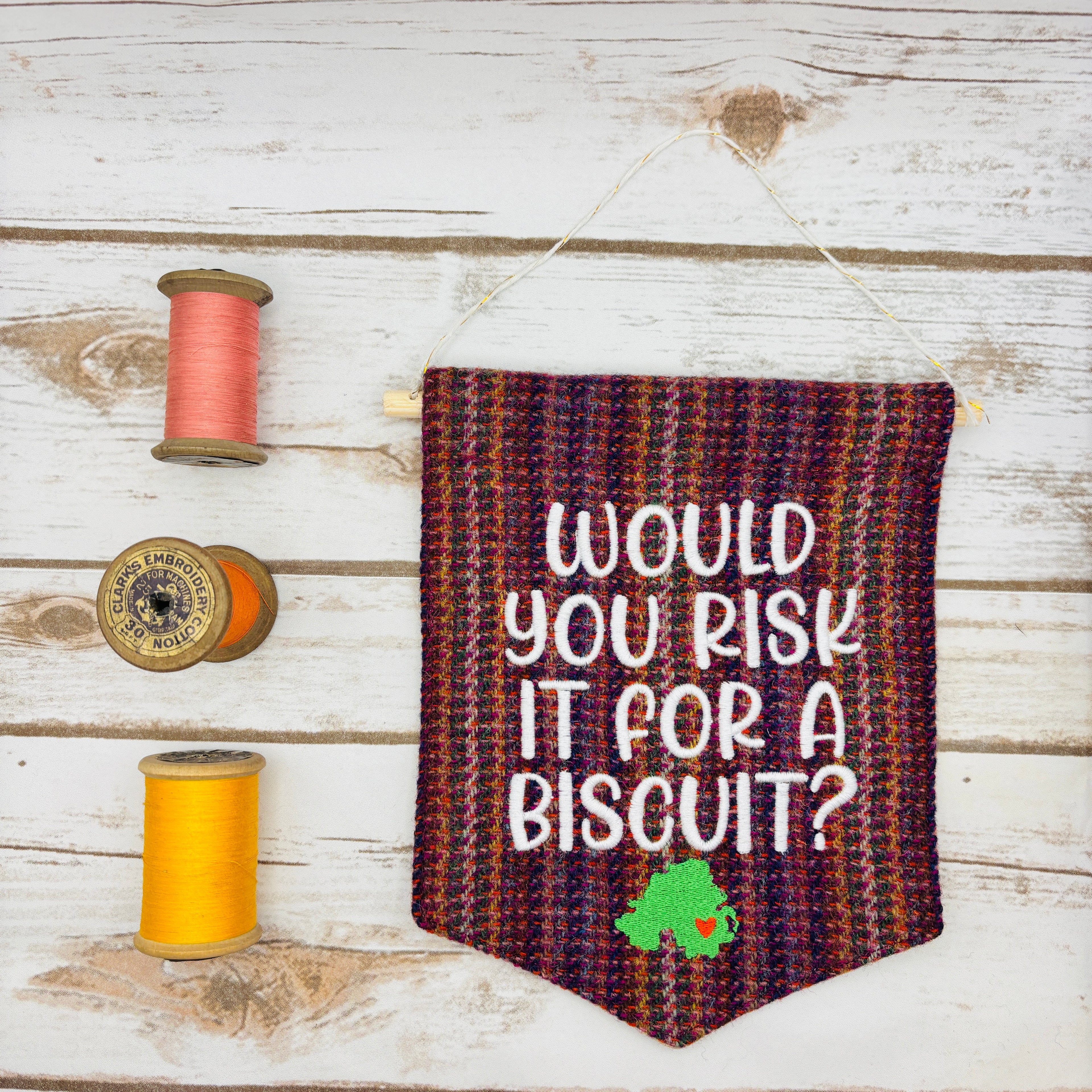Would you risk it for a biscuit? - Pennant Wall Hanging