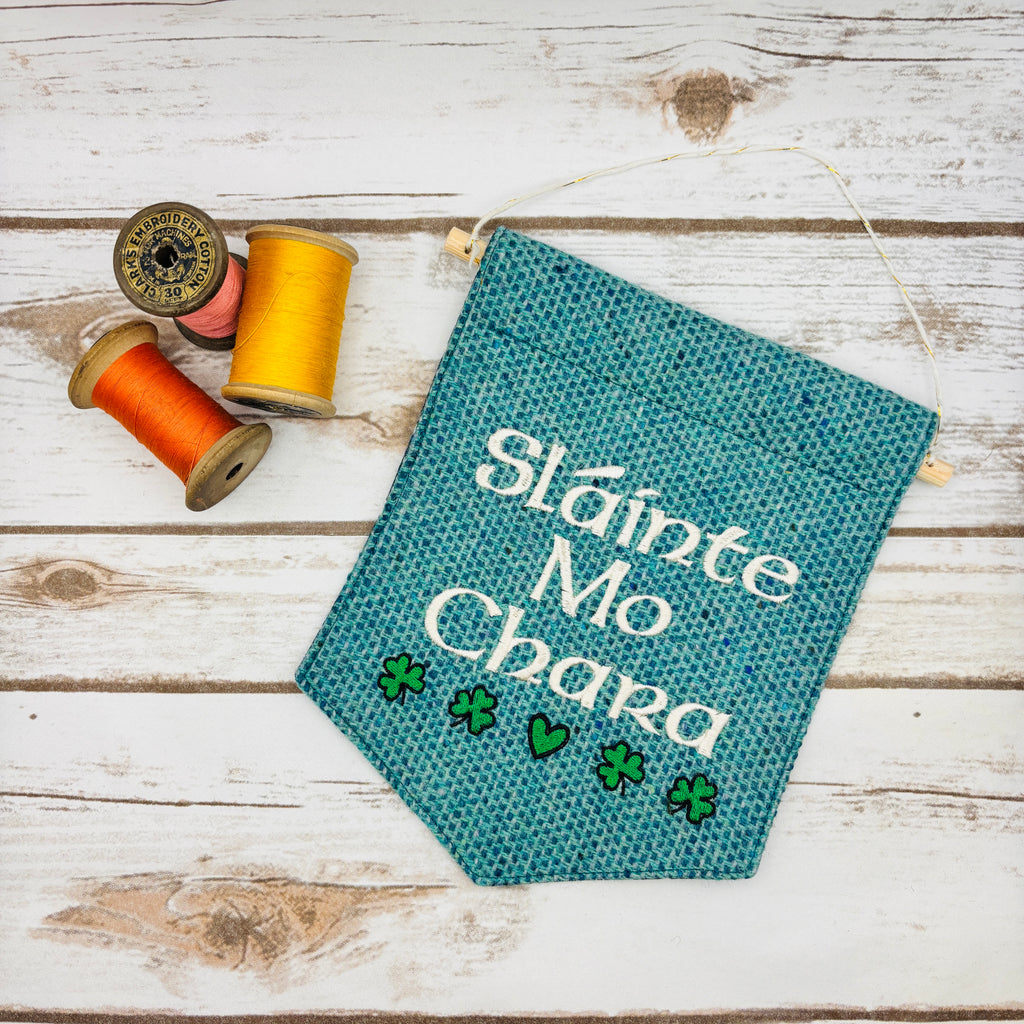 Sláinte mo chara- Be Well My Friend - Irish Pennant Wall Hanging