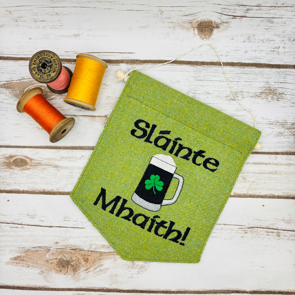 Sláinte Mhaith (Stout) - Your good health! or Cheers! - Irish Pennant Wall Hanging