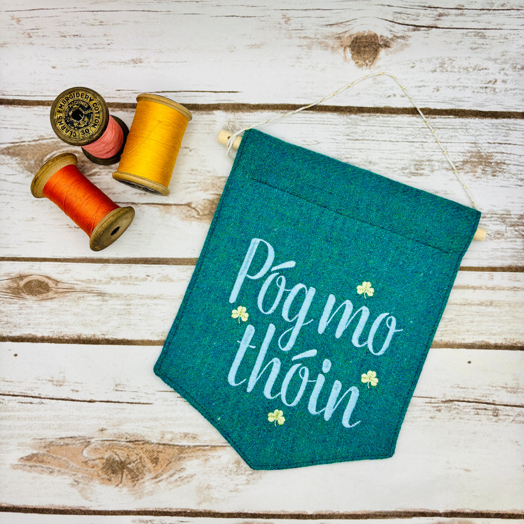 Póg Mo Thóin - Kiss my a$$- Irish Pennant Wall Hanging