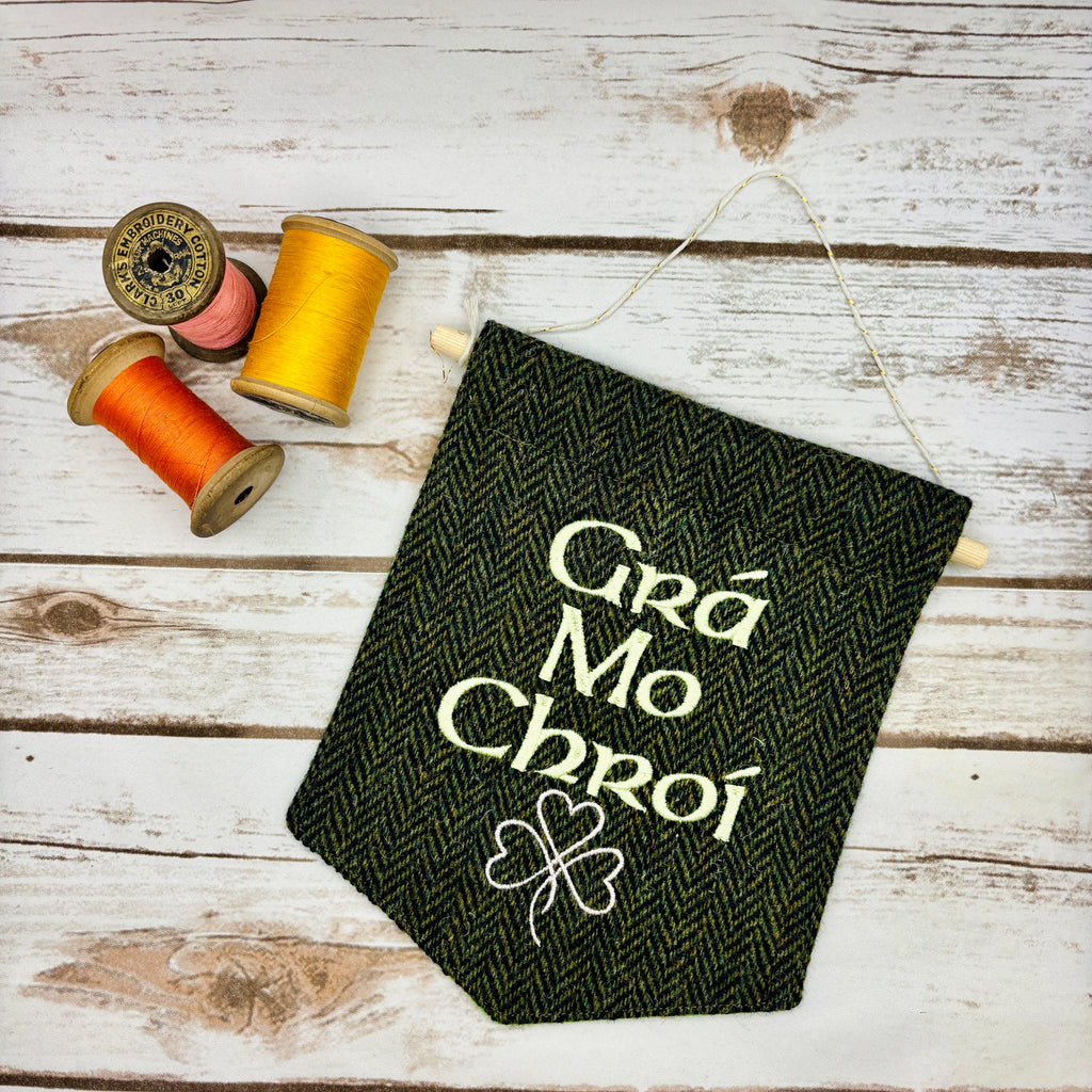 Grá Mo Chroí - Love of my heart- Irish Pennant Wall Hanging