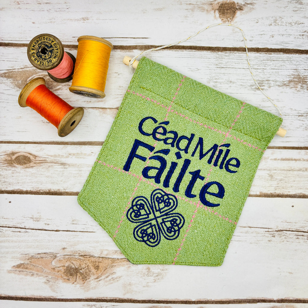 Céad Míle Fáilte - A hundred thousand welcomes - Irish Pennant Wall Hanging