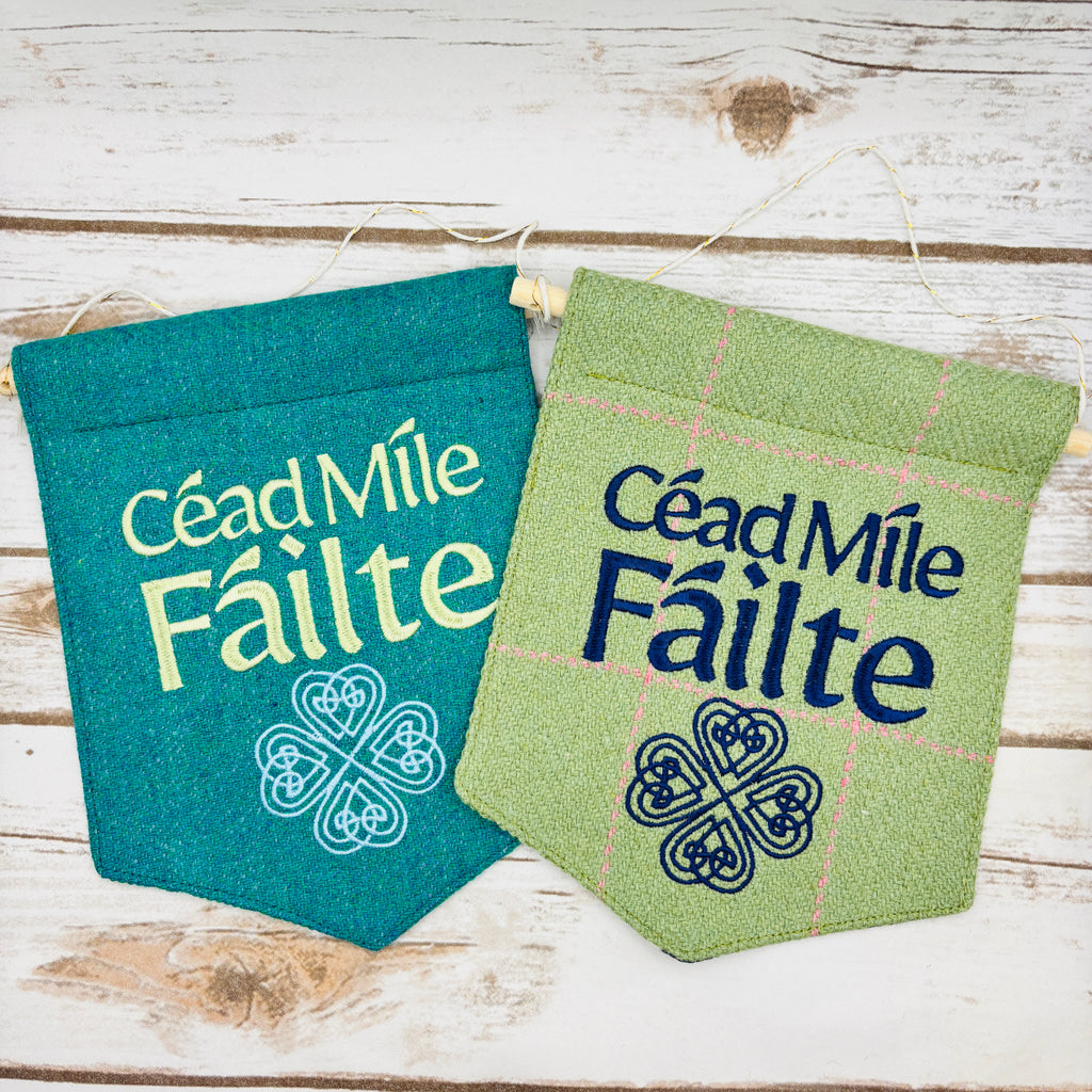 Céad Míle Fáilte - A hundred thousand welcomes - Irish Pennant Wall Hanging