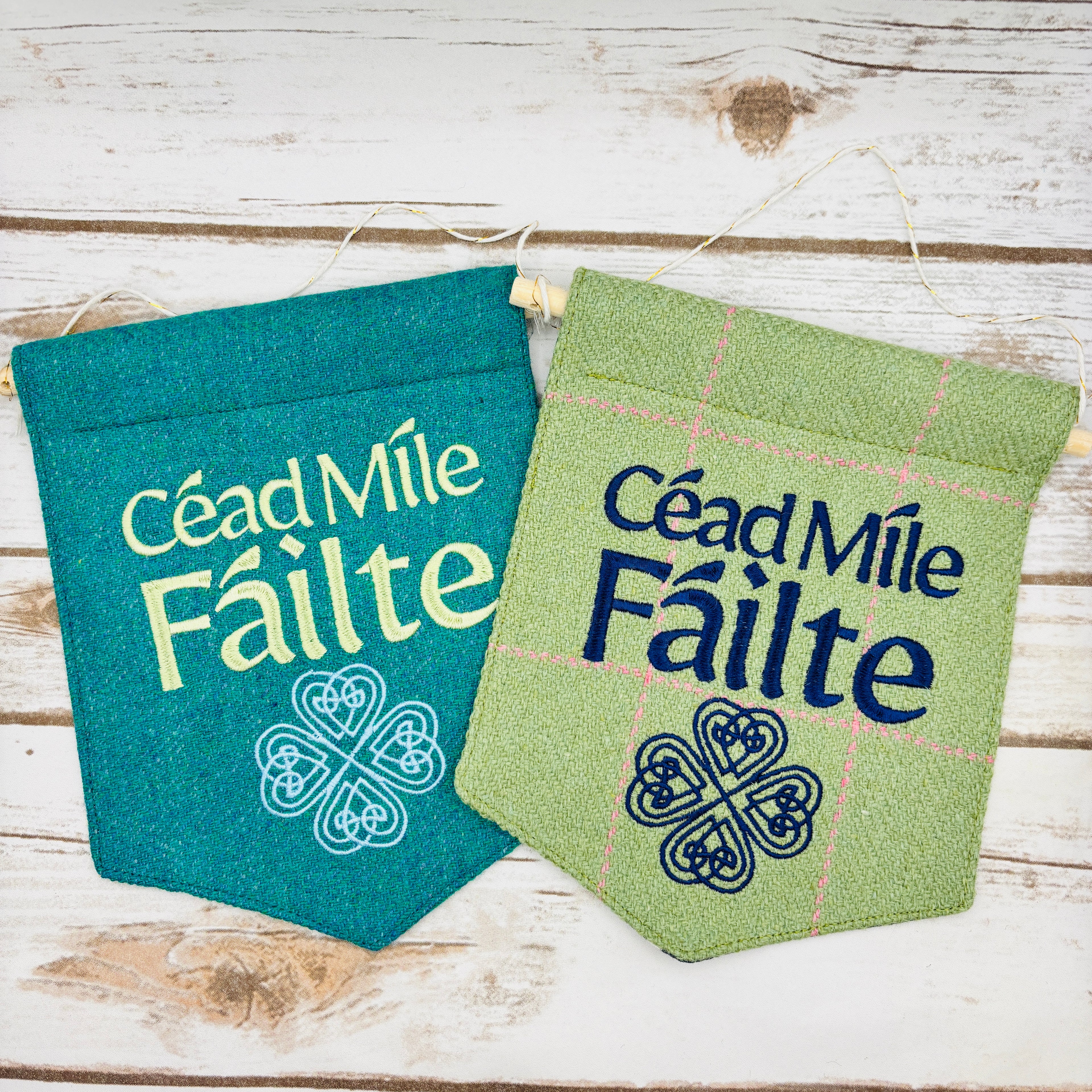 Céad Míle Fáilte - A hundred thousand welcomes - Irish Pennant Wall Hanging