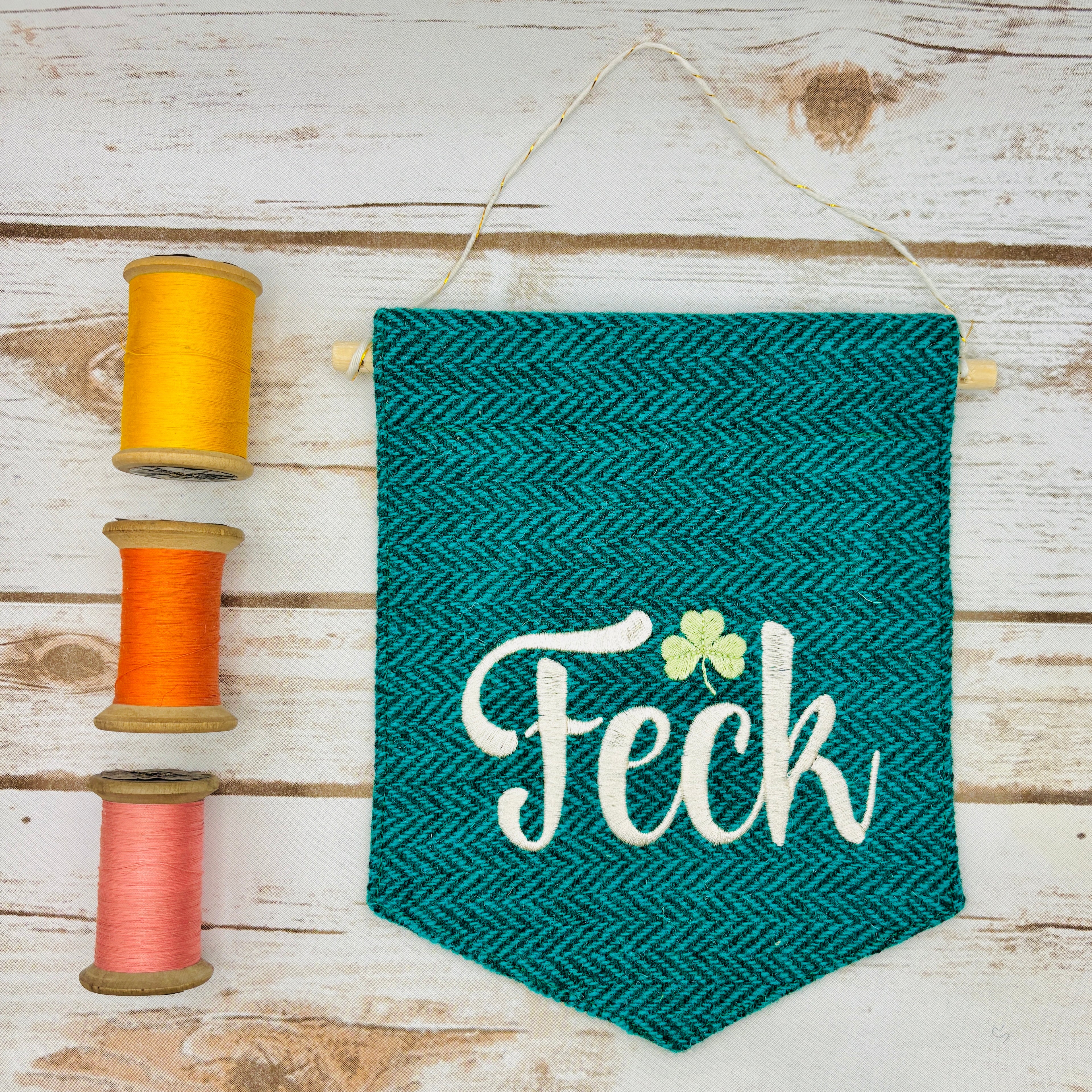 Feck - Irish Swear Word - Irish Pennant Wall Hanging